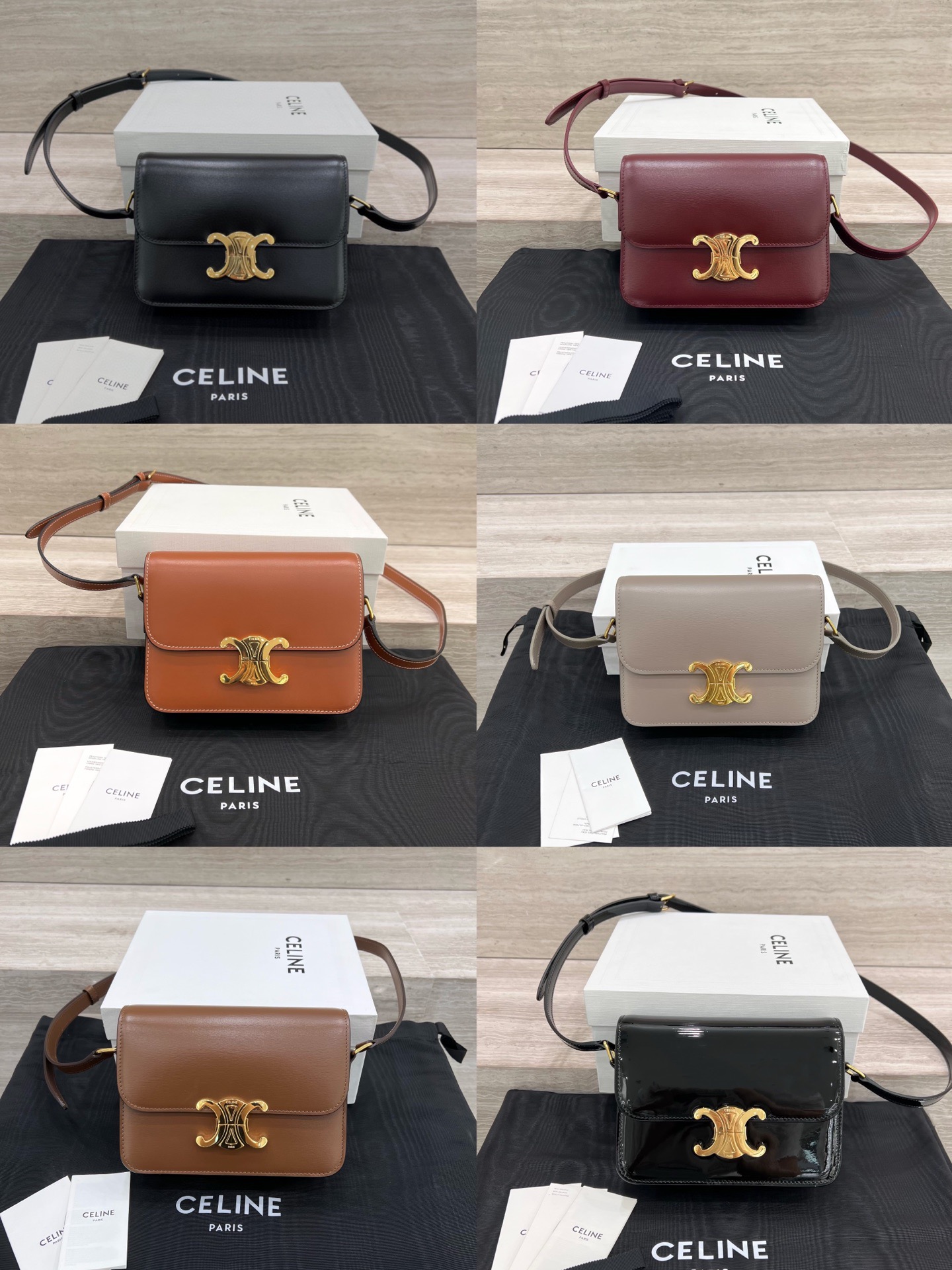 Сумка женская в стиле Celine Teen Triomphe компактная голубого цвета