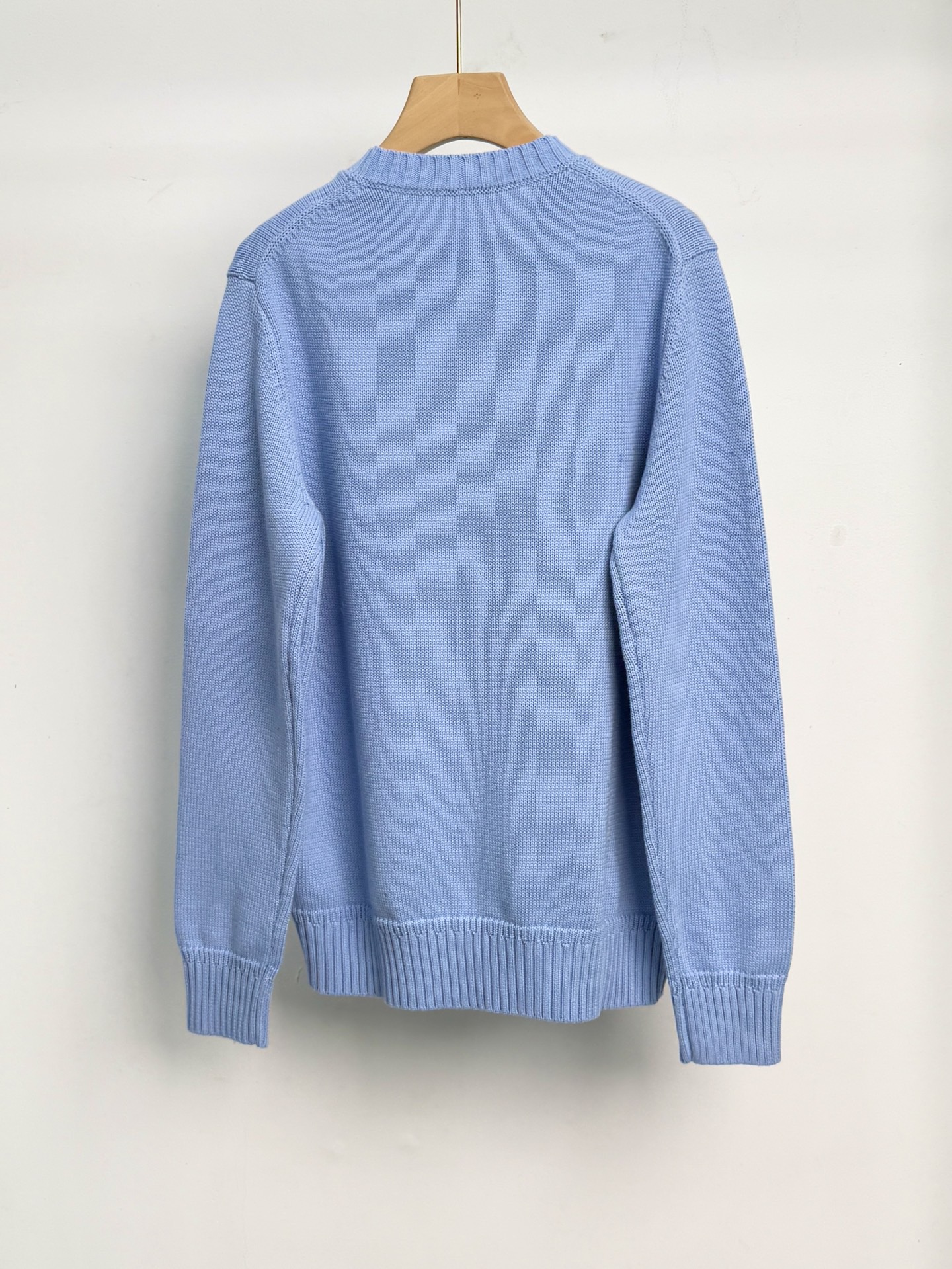 Свитер унисекс в стиле Polo Ralph Lauren голубого цвета с вышивкой медведя