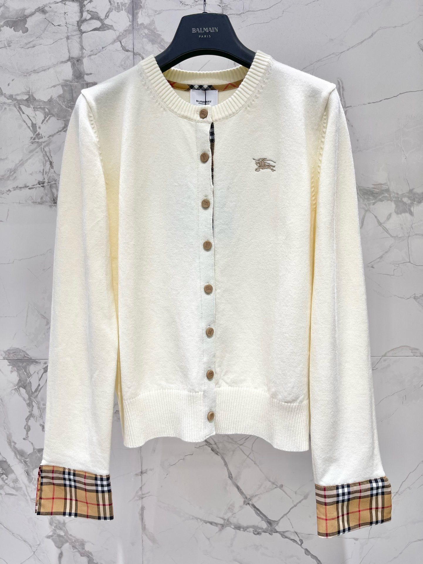 Кардиган женский Burberry EKD Cotton Wool Cardigan бежевого цвета