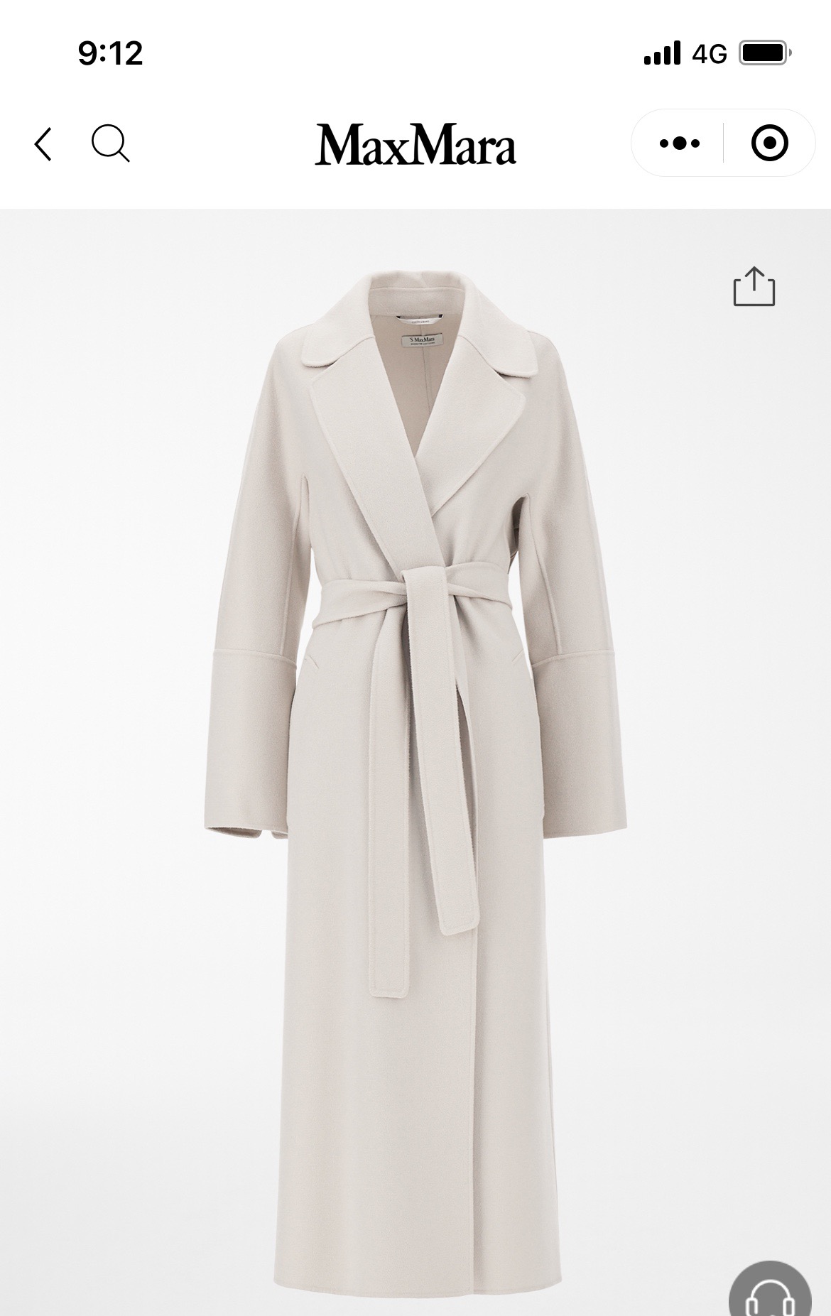 Пальто женское в стиле Max Mara Elisa верблюжьего цвета с поясом