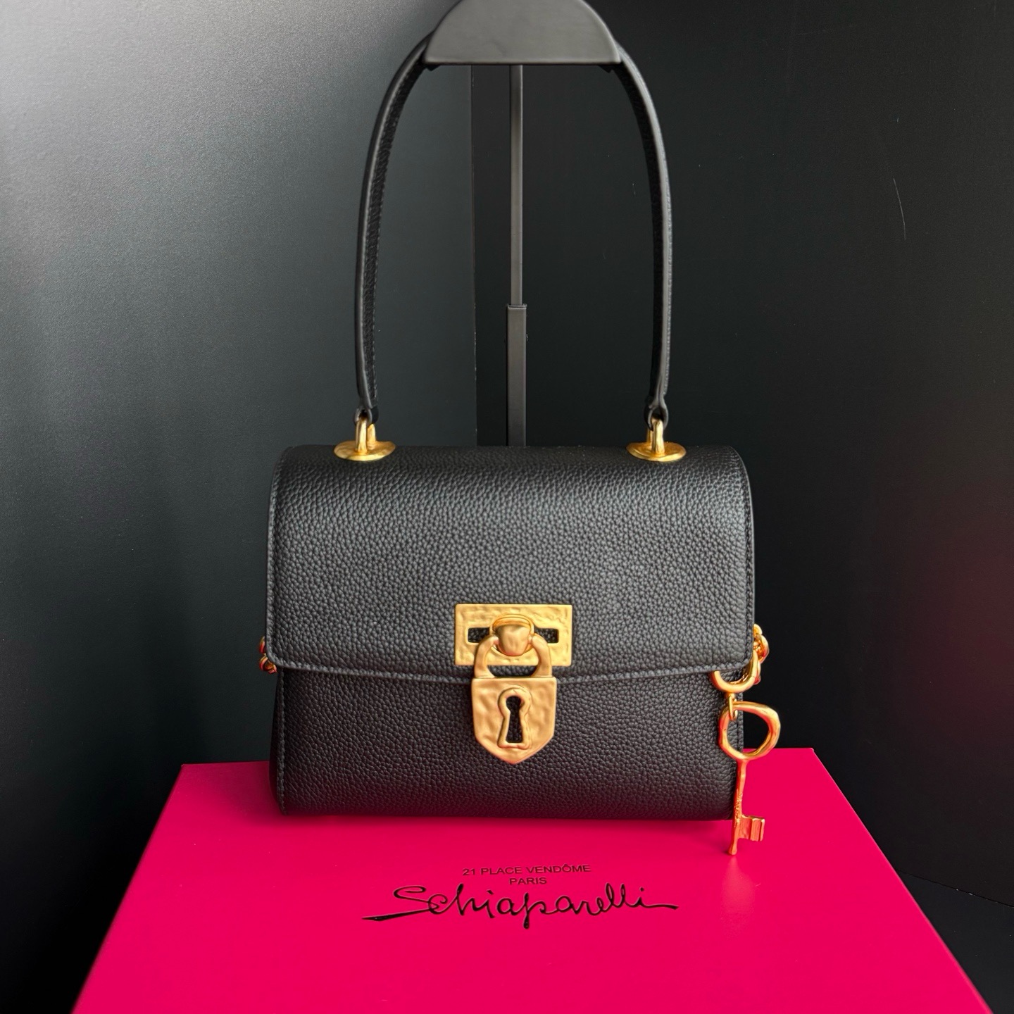 Сумка женская Schiaparelli  чёрного цвета(19 cм)