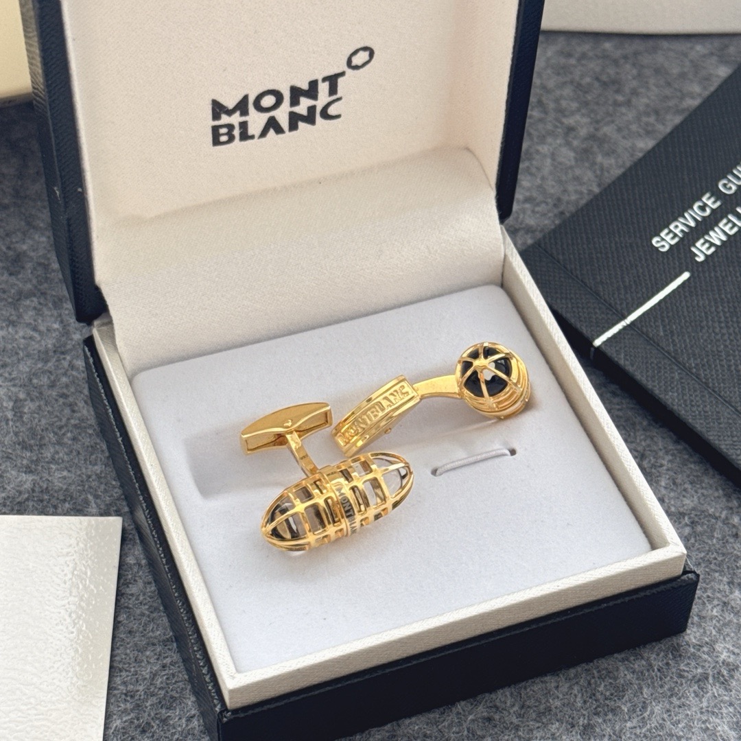 Запонки мужские Montblanc из металла овальной формы