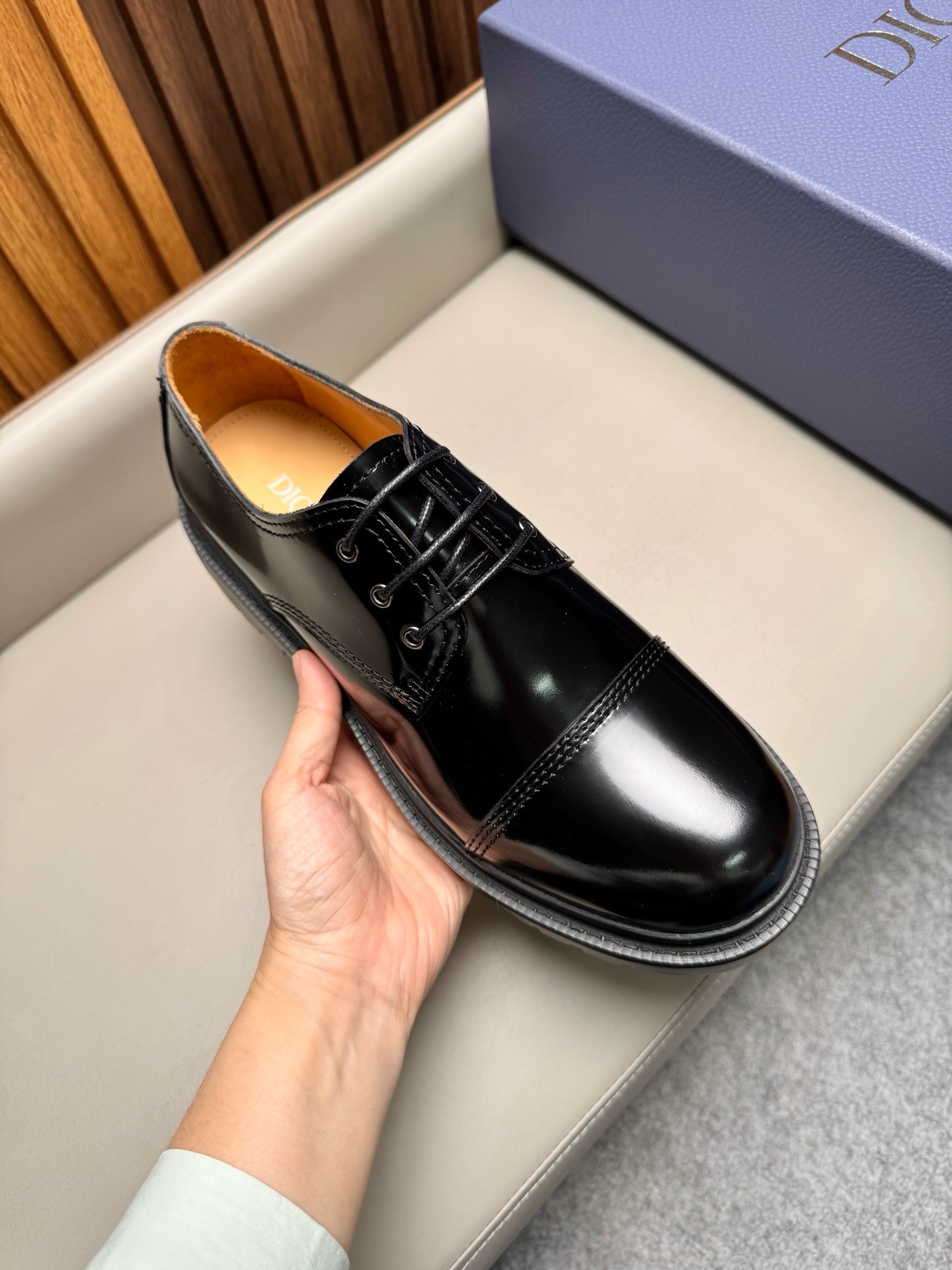 Дерби мужские в стиле Dior Explorer чёрного цвета