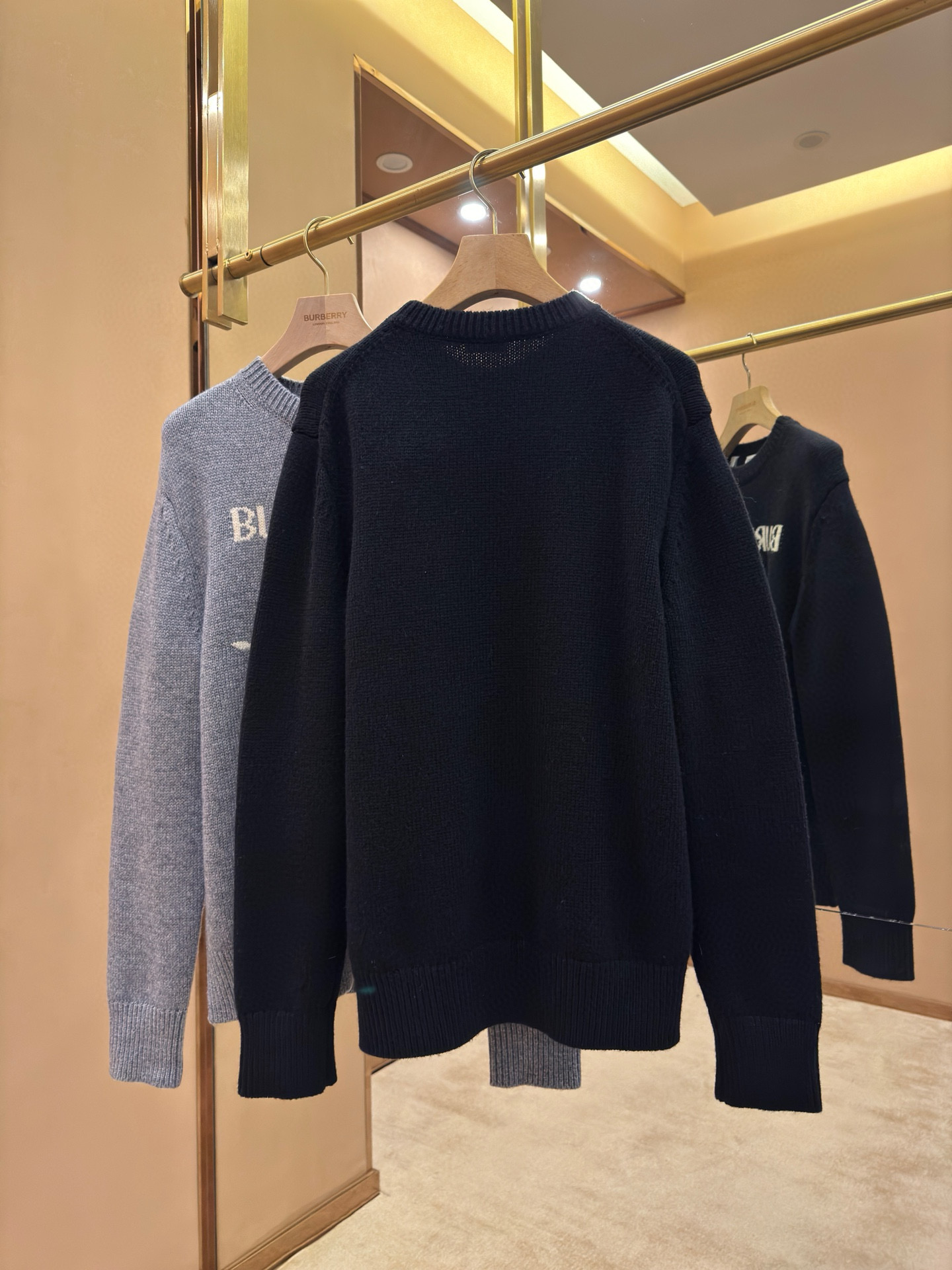 Свитер унисекс в стиле Burberry с жаккардовым логотипом EKD чёрного цвета