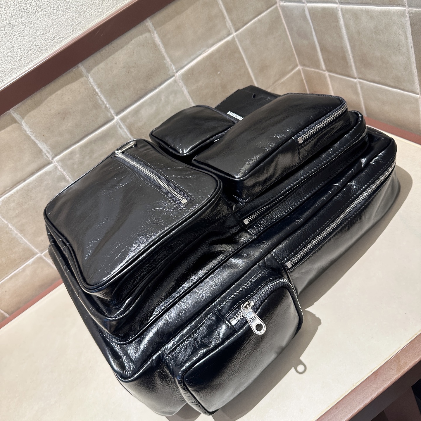 Рюкзак мужской в стиле Balenciaga Superbusy чёрного цвета