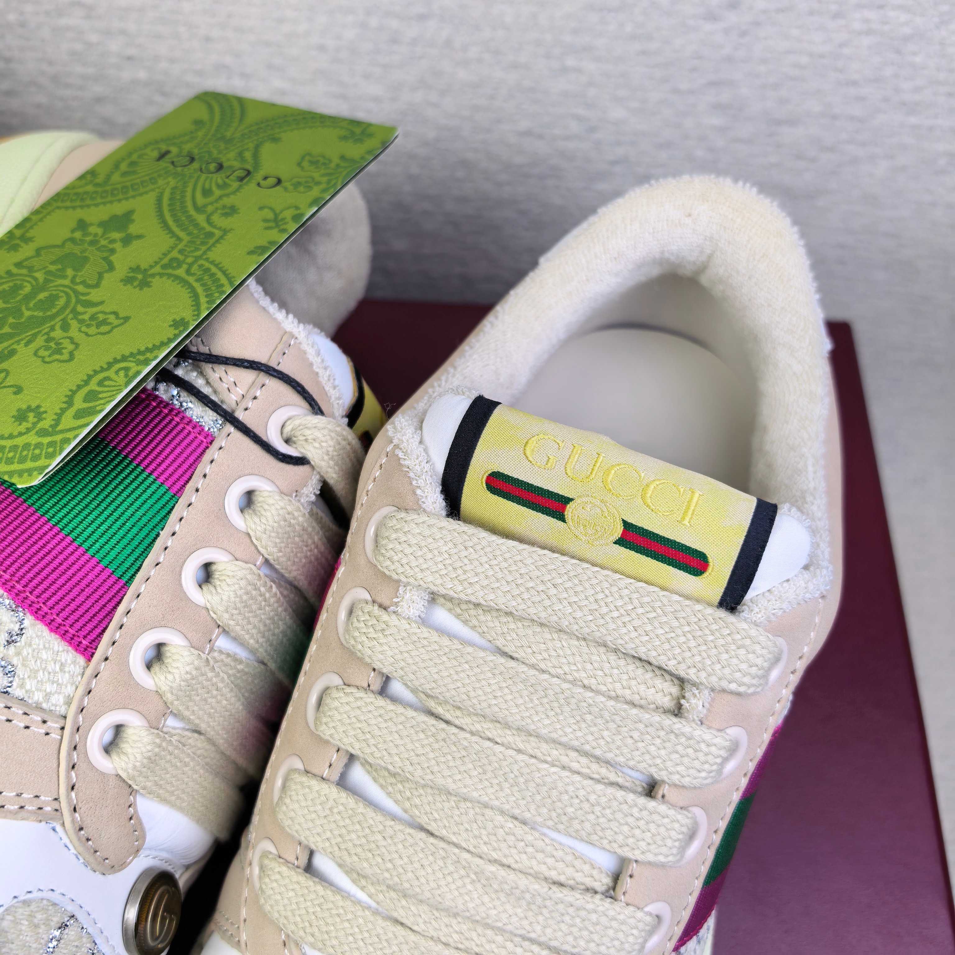 Кроссовки унисекс в стиле Gucci бежевого цвета