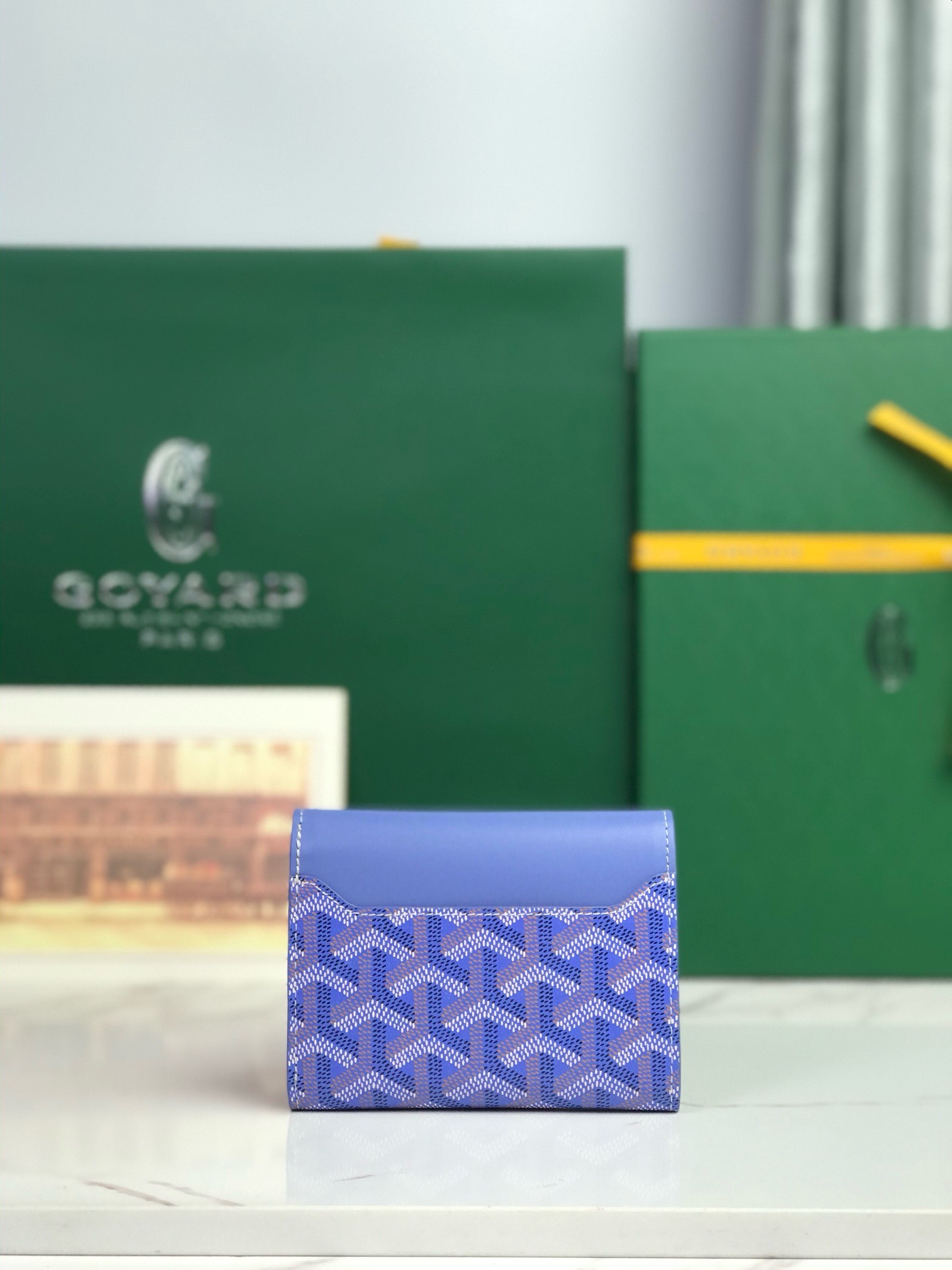 Кошелёк Goyard Saint-Gabriel синего цвета