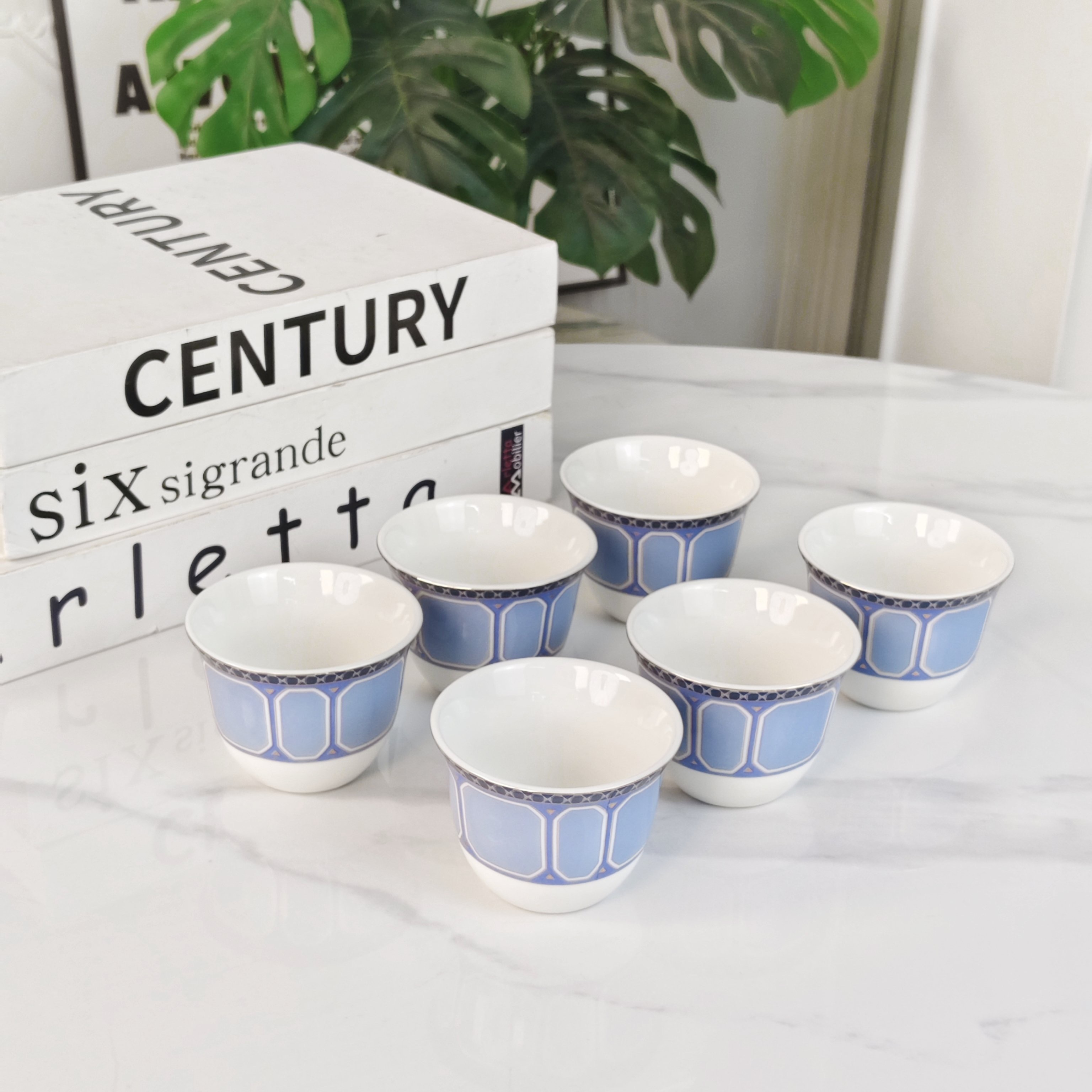 Чайный набор  в стиле Swarovski x Rosenthal из керамики синего цвета