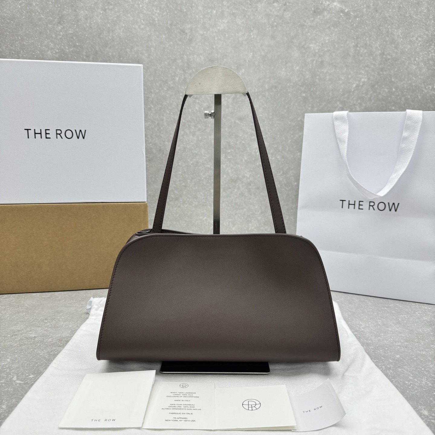 Сумка женская в стиле The Row Peggy Clutch шоколадног цвета