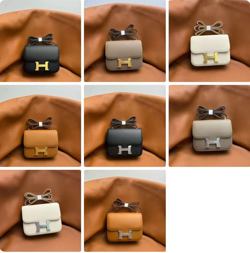Сумка женская в стиле Hermès Constance розового цвета