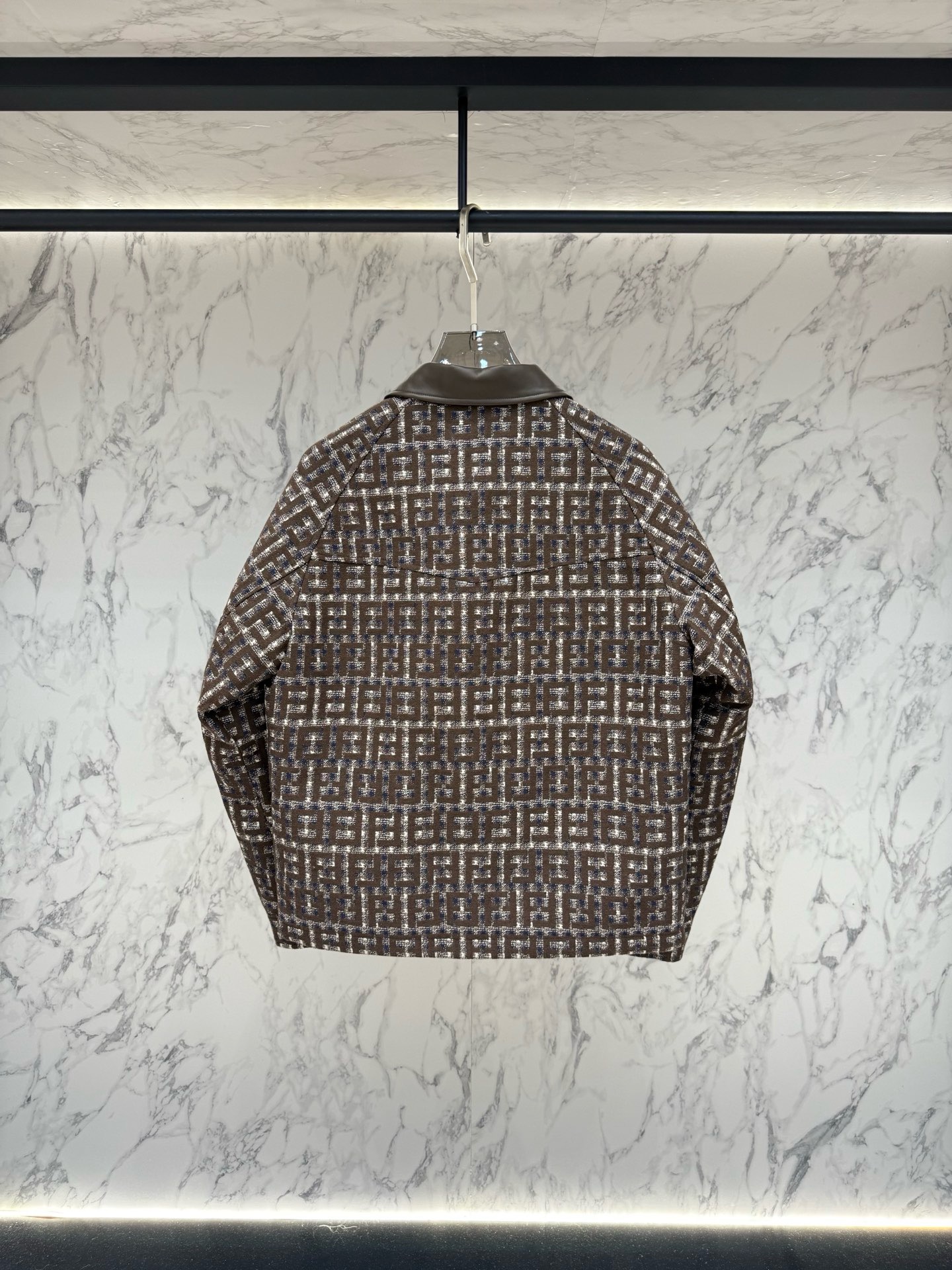 Куртка мужская Fendi FF Jacquard Blouson коричневого цвета с монограммой FF