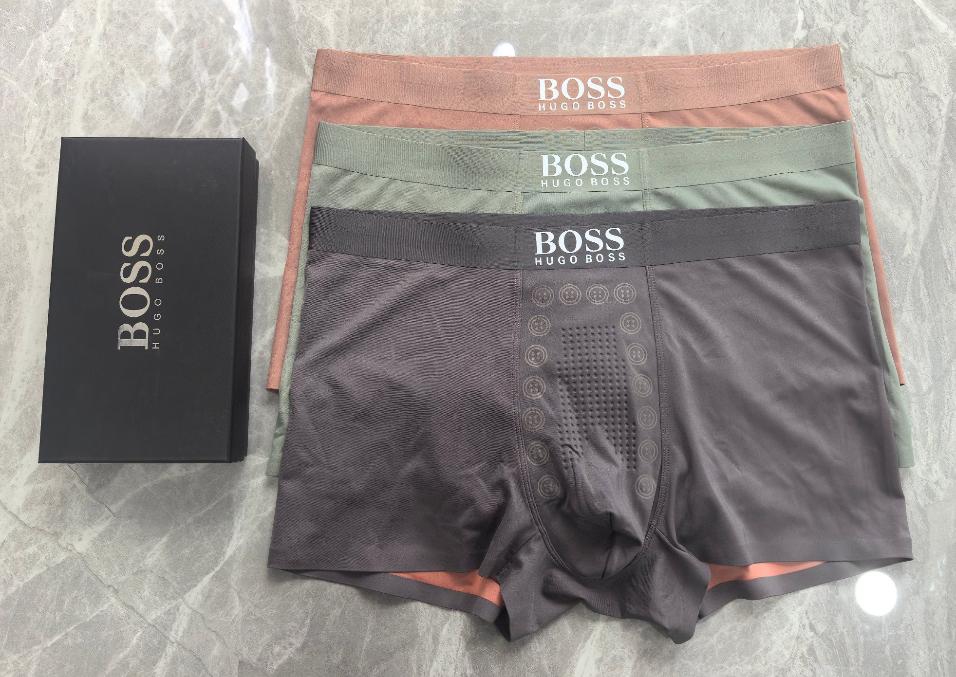 Трусы-боксеры мужские в стиле BOSS (набор 3 шт.)