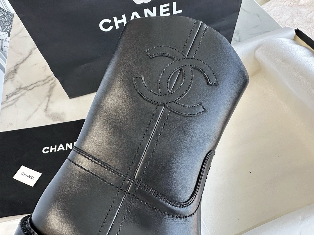 Полусапоги женские Chanel Western чёрного цвета