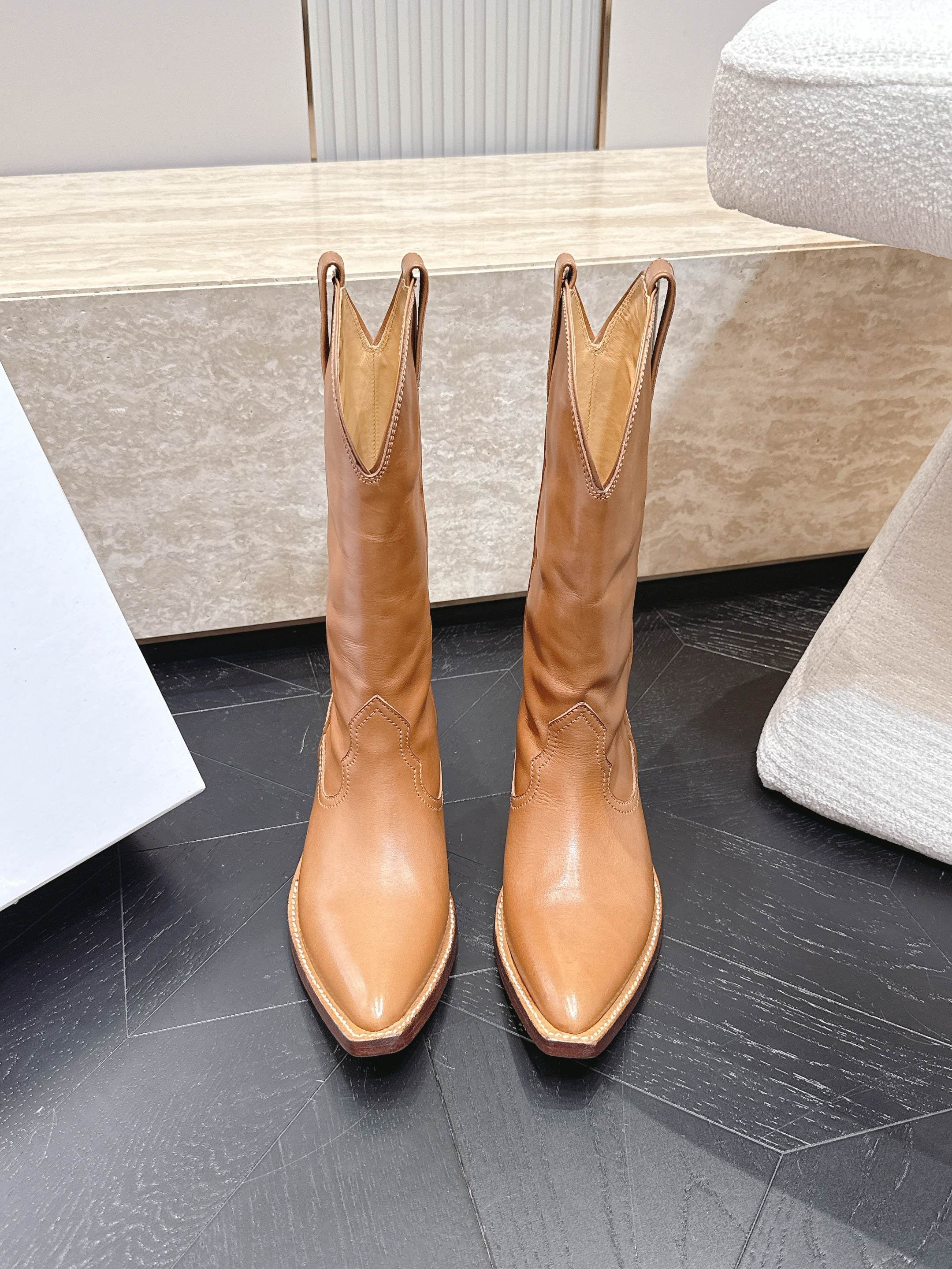 Сапоги женские Maison Margiela Western коричневого цвета