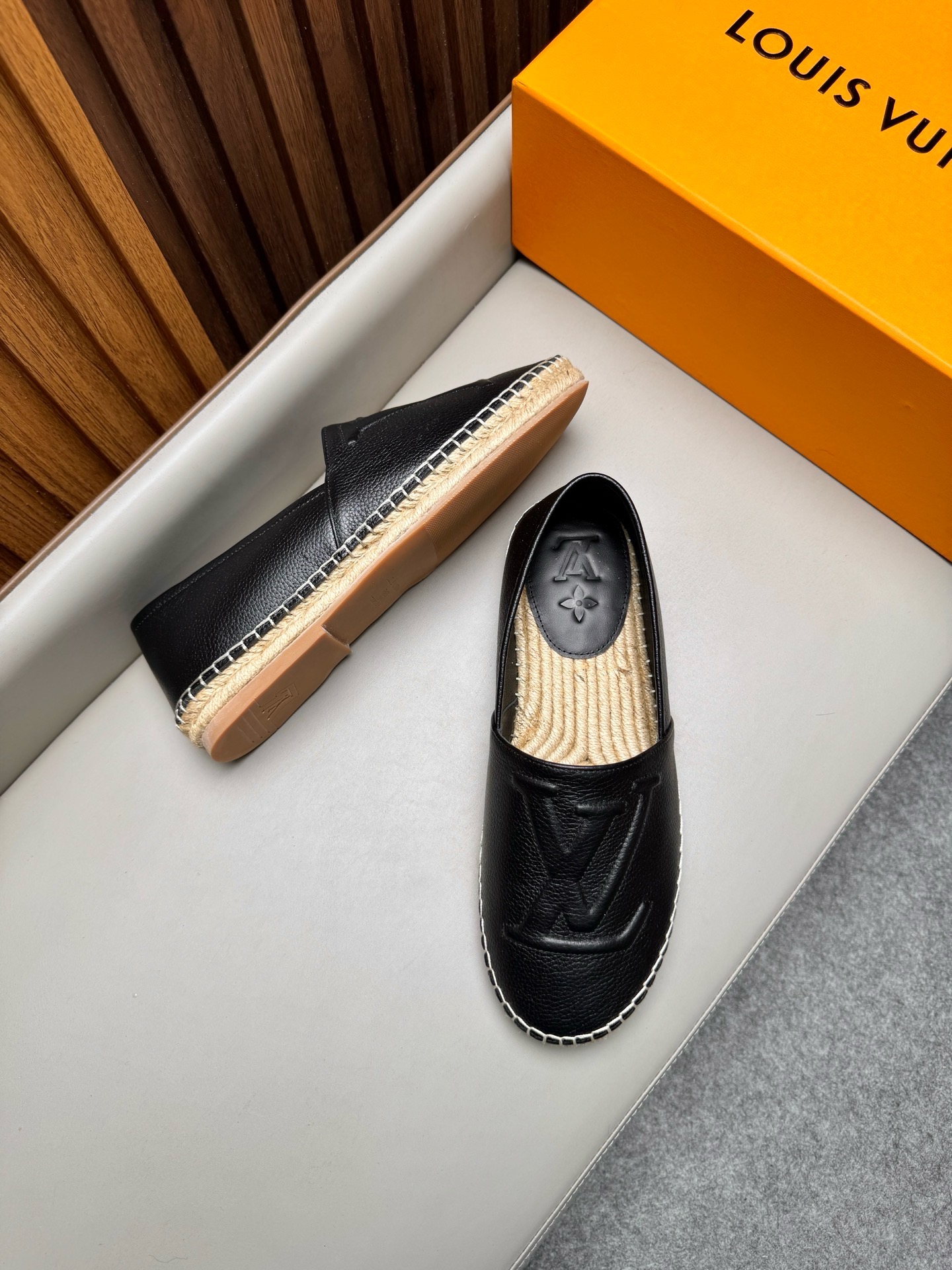 Эспадрильи мужские в стиле Louis Vuitton чёрного цвета