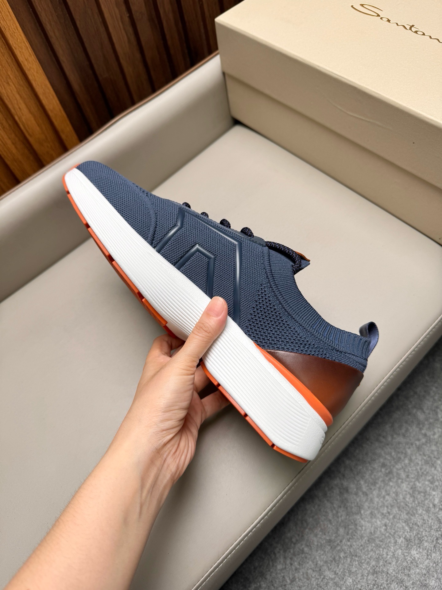 Кроссовки мужские Santoni синего цвета