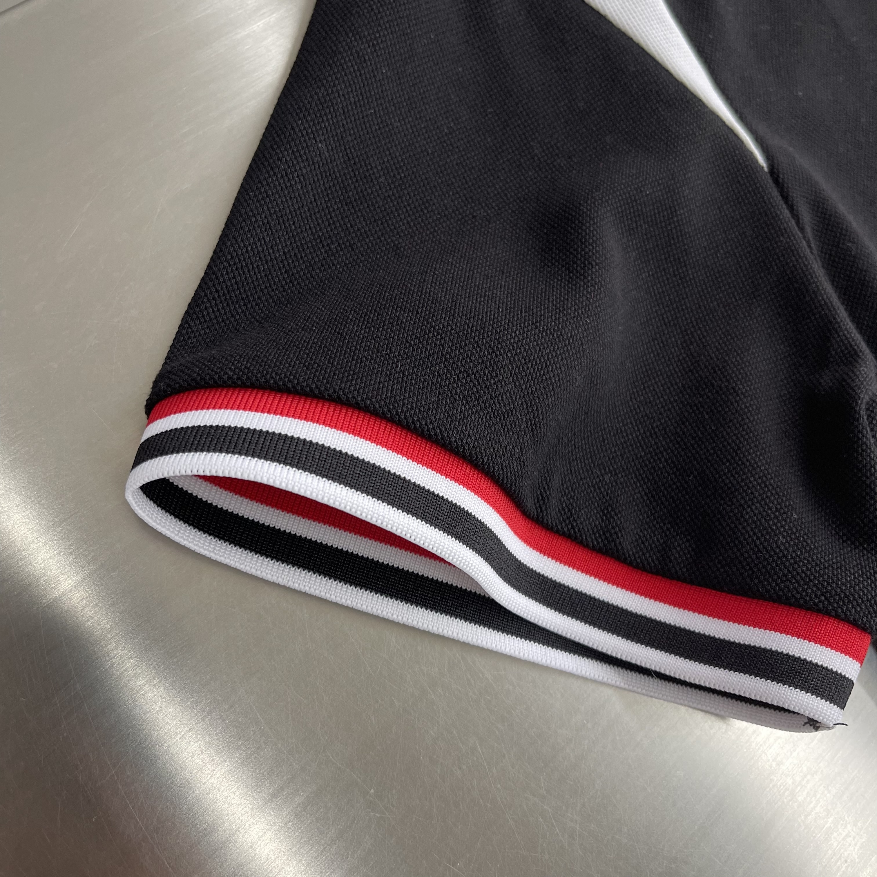 Поло мужское в стиле Casablanca из хлопка чёрного цвета с вышивкой и молнией