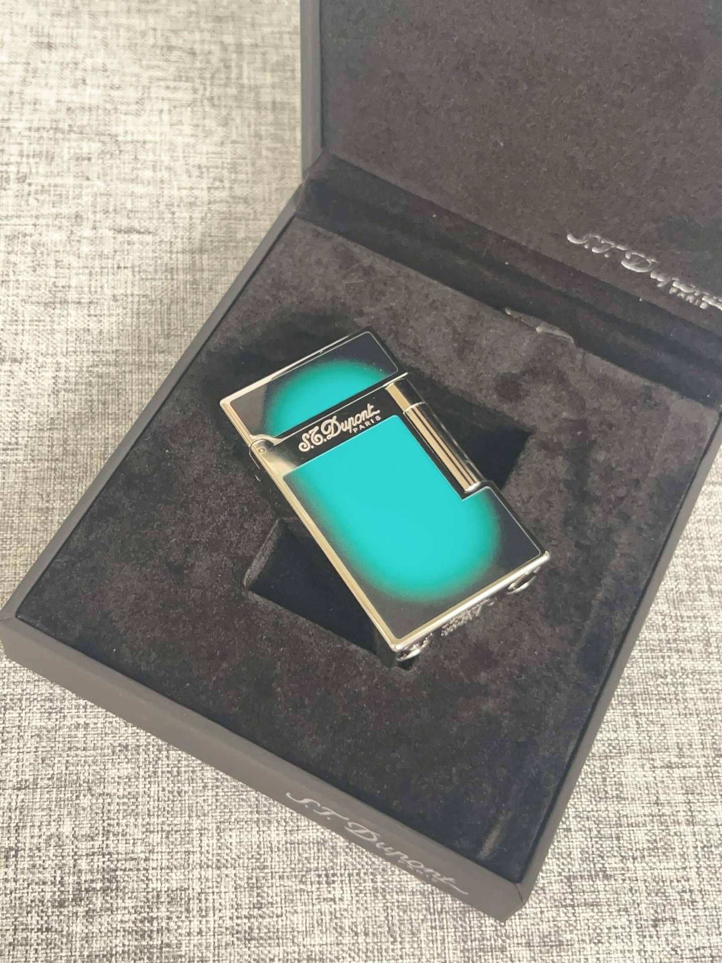 Зажигалка в стиле S.T. Dupont (бирюзового цвета)