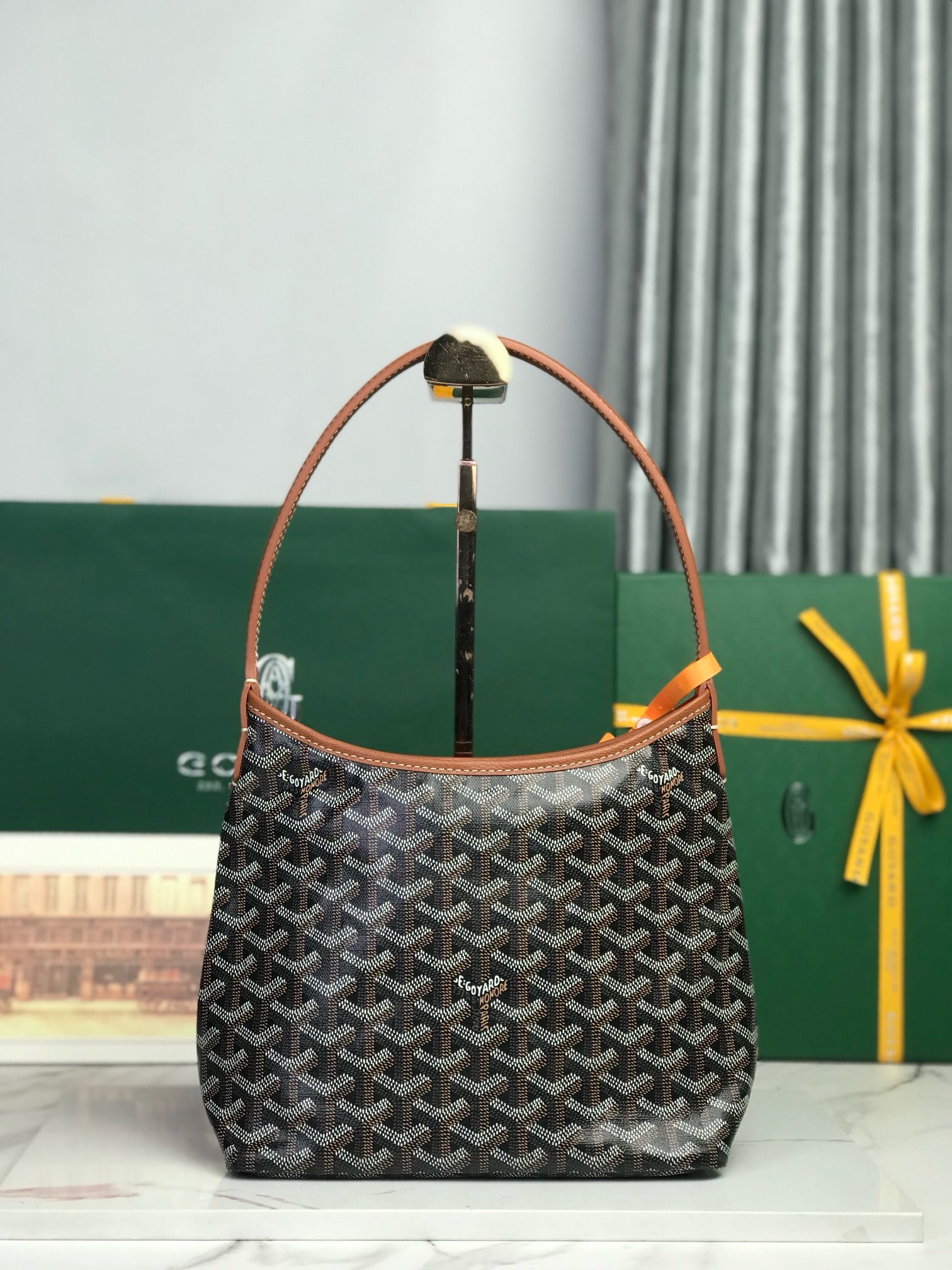 Сумка женская Goyard Hobo Mini чёрного цвета