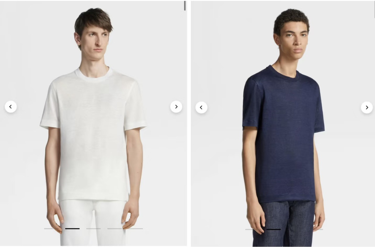 Футболка мужская в стиле Zegna из хлопка с вышивкой в тон чёрного цвета