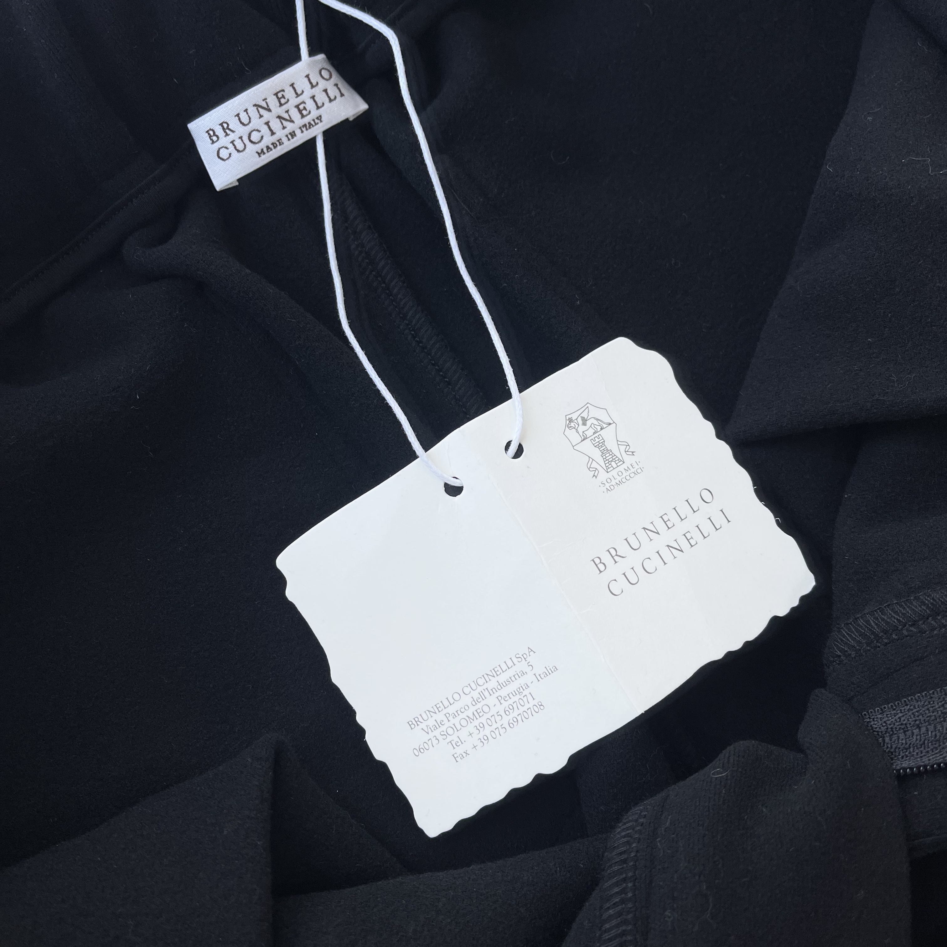 Брюки мужские в стиле Brunello Cucinelli свободного прямого кроя из плотной шерсти чёрного цвета