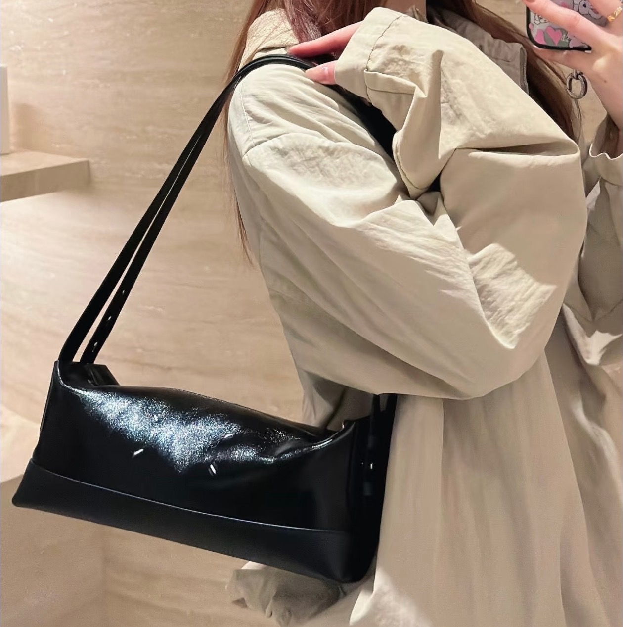 Сумка женская Maison Margiela SS26 Belt чёрного цвета