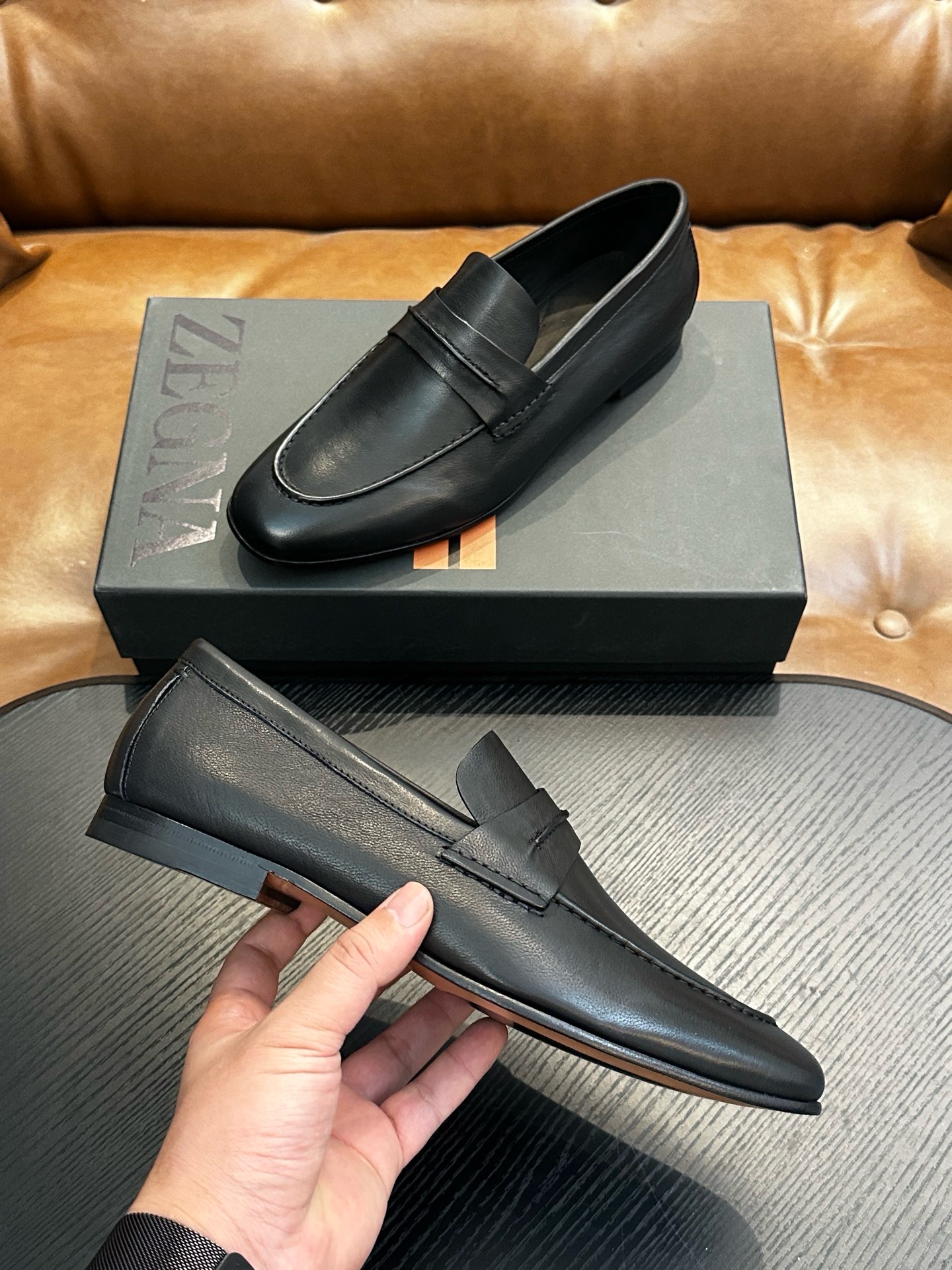 Лоферы мужские Zegna чёрного цвета