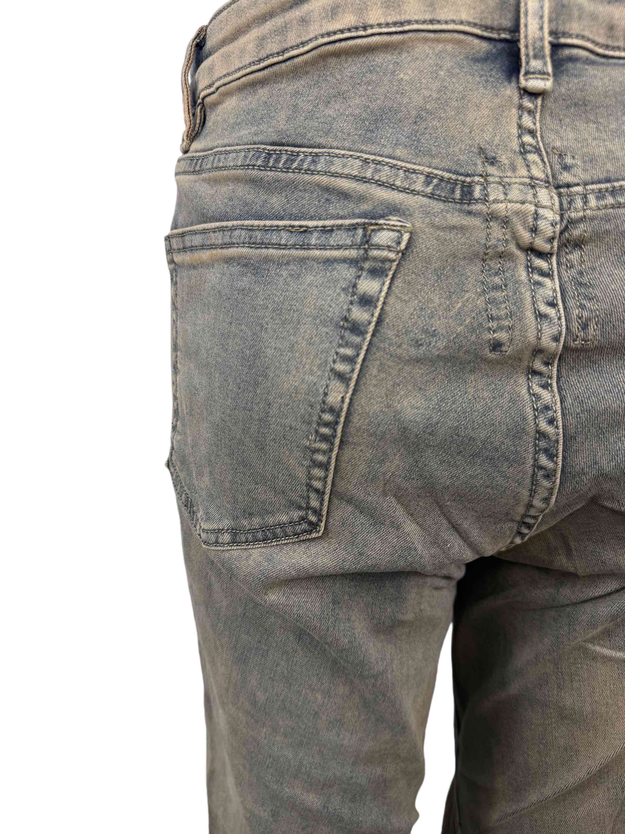 Джинсы унисекс в стиле Rick Owens серо-коричневого цвета