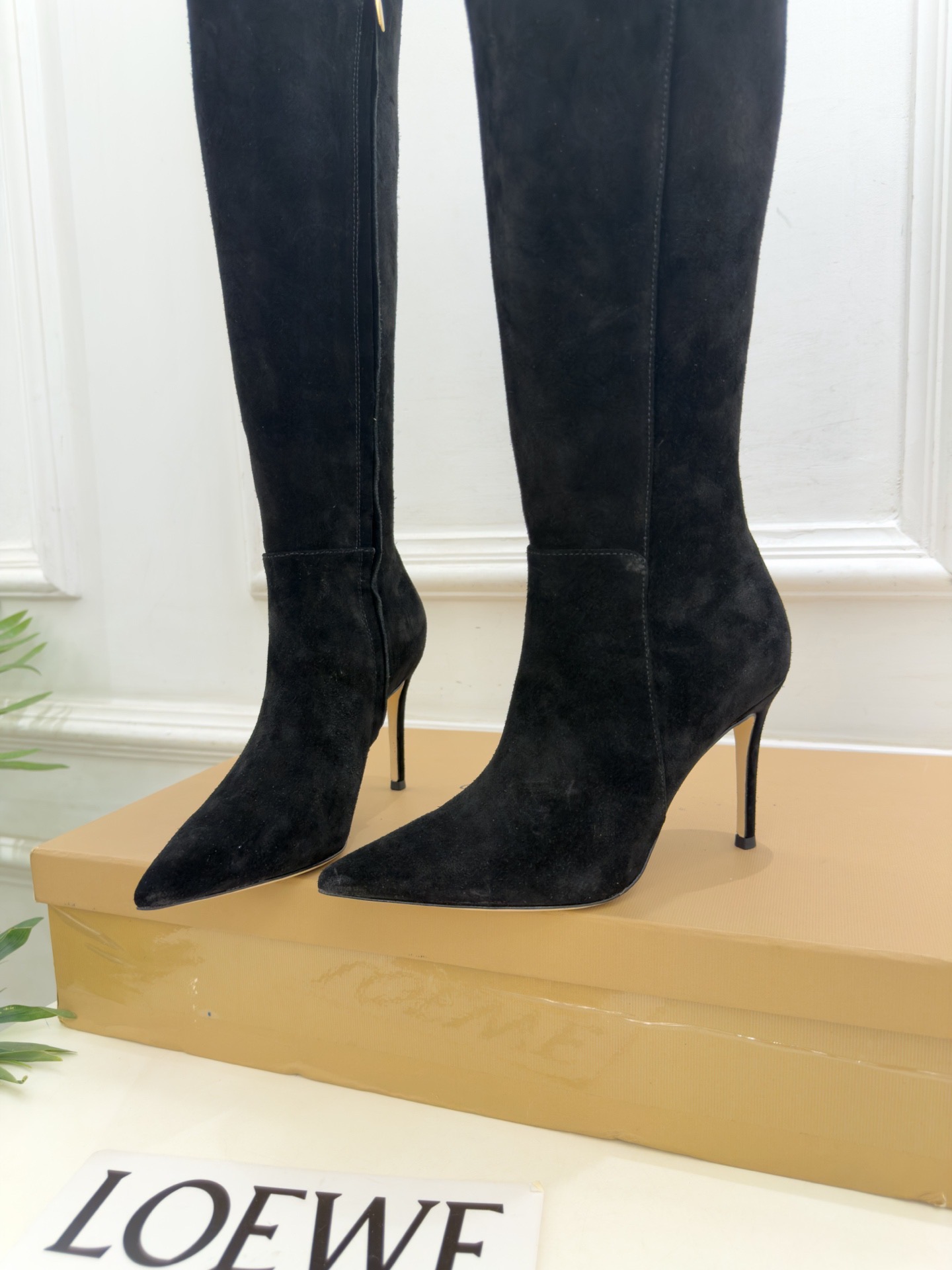 Сапоги женские Gianvito Rossi из натуральной замши черного цвета
