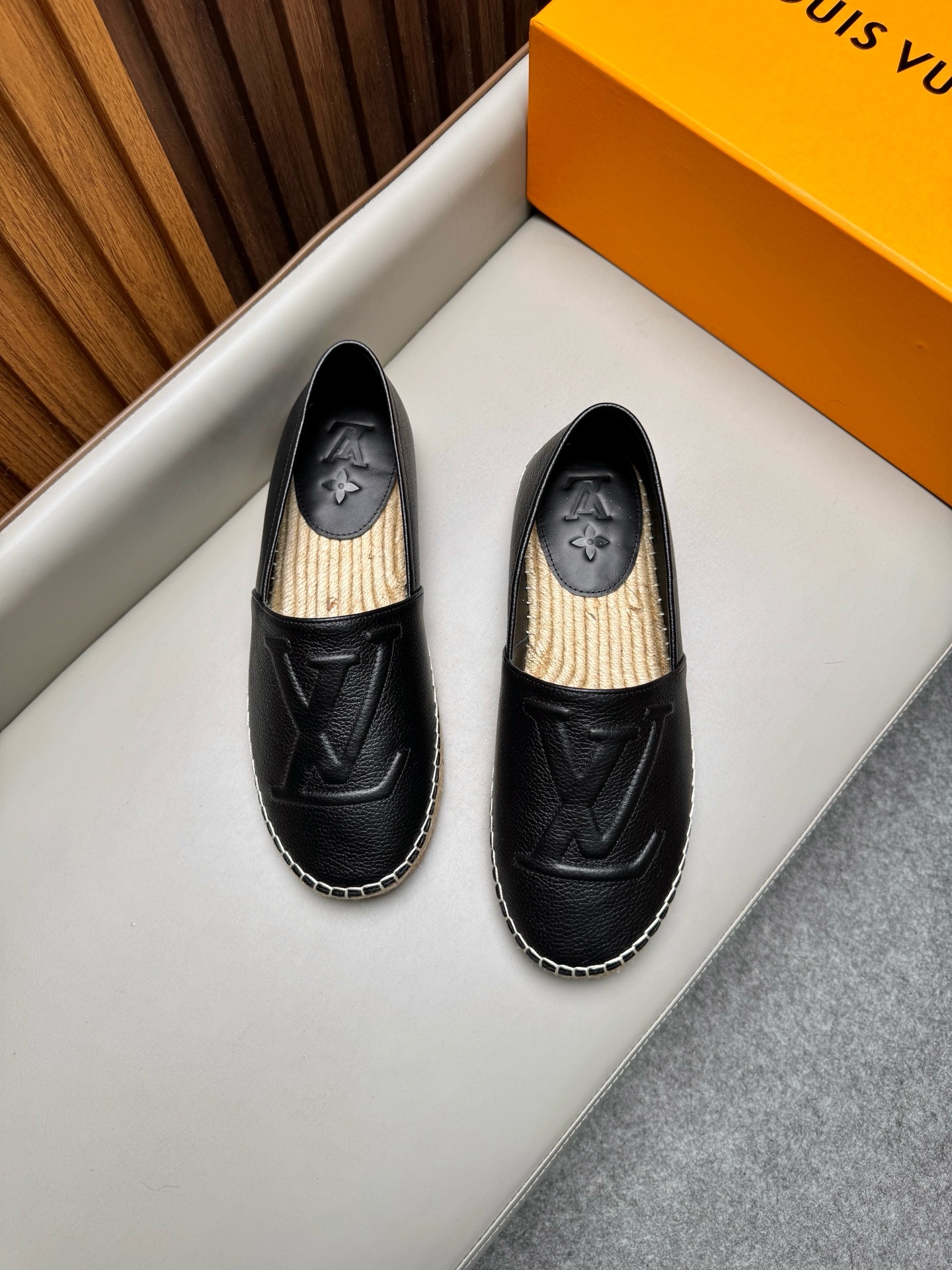 Эспадрильи мужские в стиле Louis Vuitton чёрного цвета