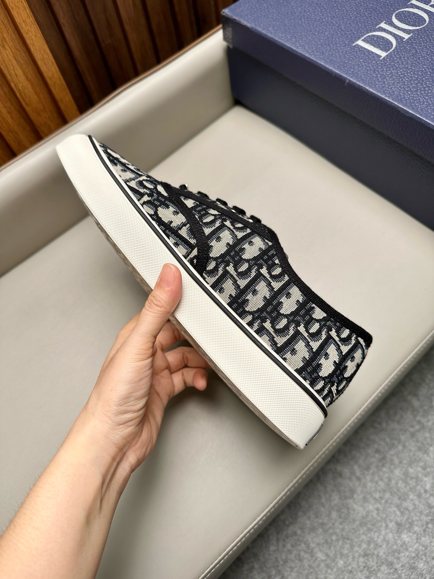 Кеды мужские Dior B23 League чёрно-белого цвета