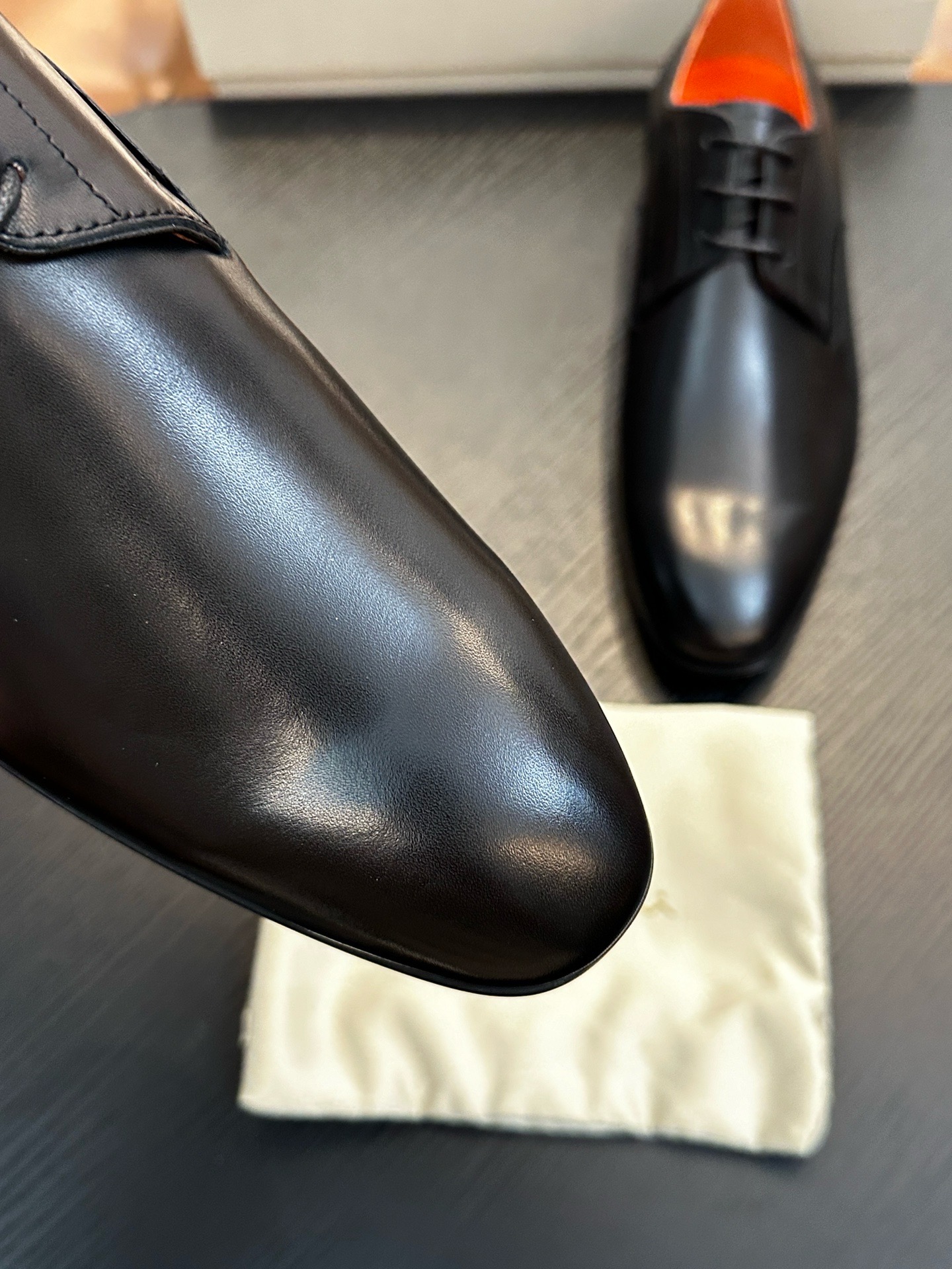 Дерби мужские в стиле Santoni чёрного цвета