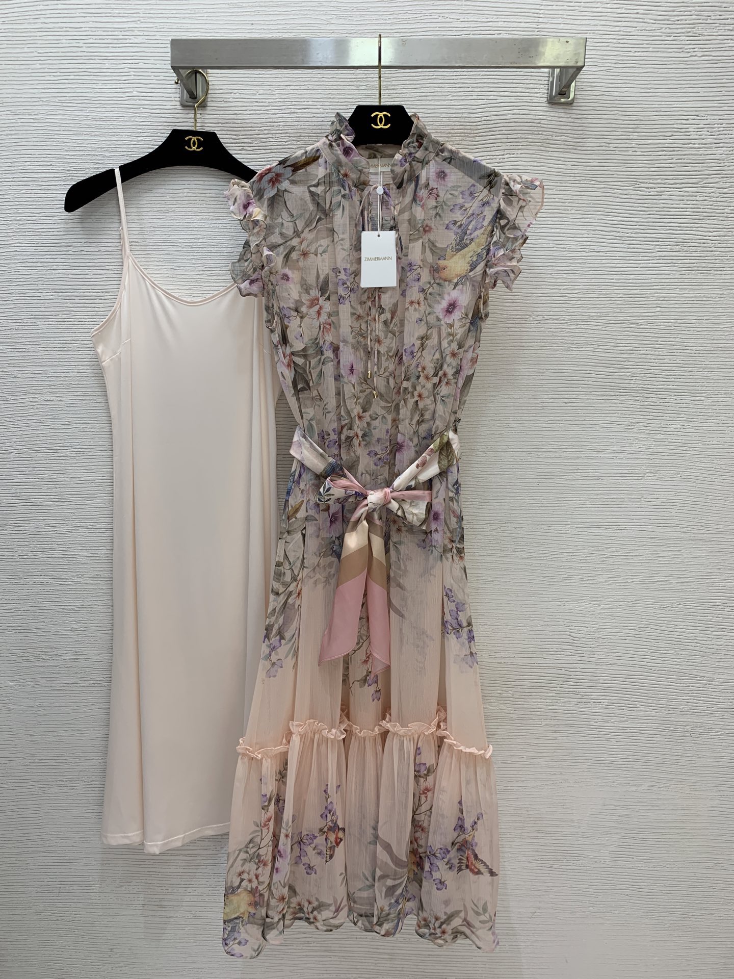 Платье женское в стиле Zimmermann с цветочным принтом с внутренним топом и поясом