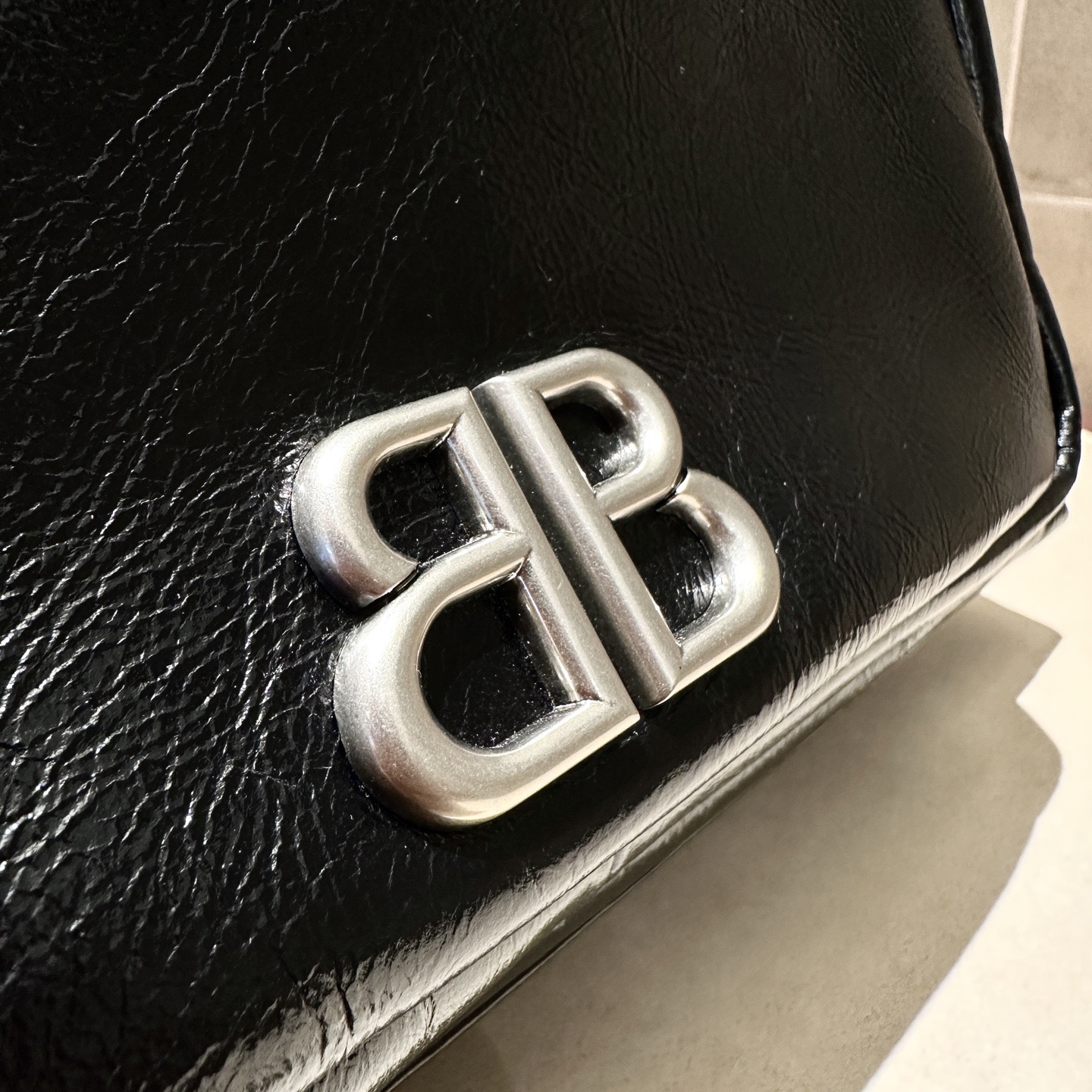 Рюкзак мужской в стиле Balenciaga Monaco из натуральной кожи чёрного цвета