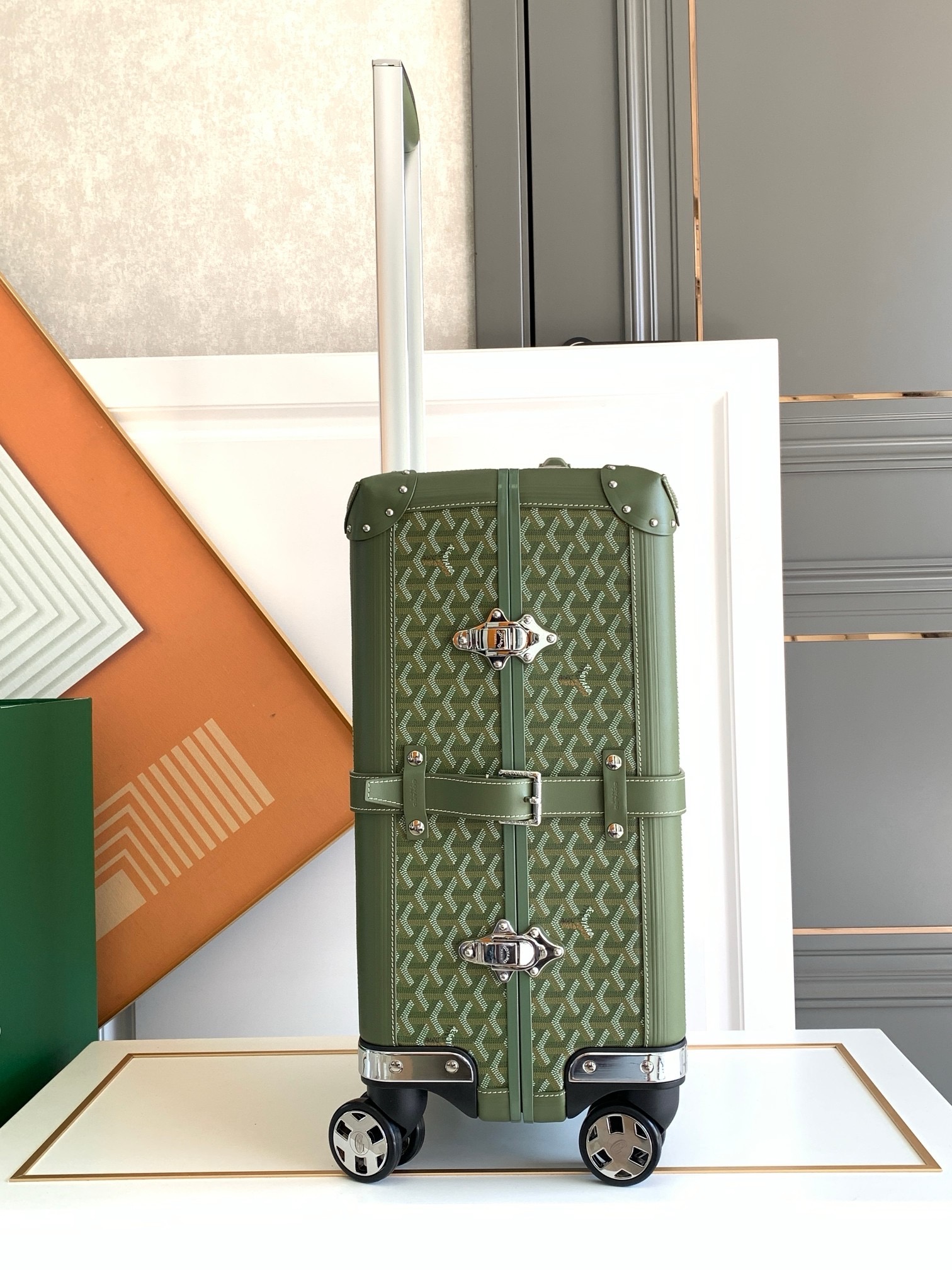 Чемодан Goyard Bourget PM зелёного цвета