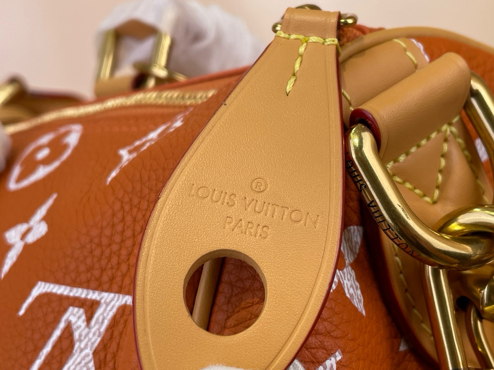 Сумка женская Louis Vuitton Speedy P9 Bandoulière 40 оранжевого цвета