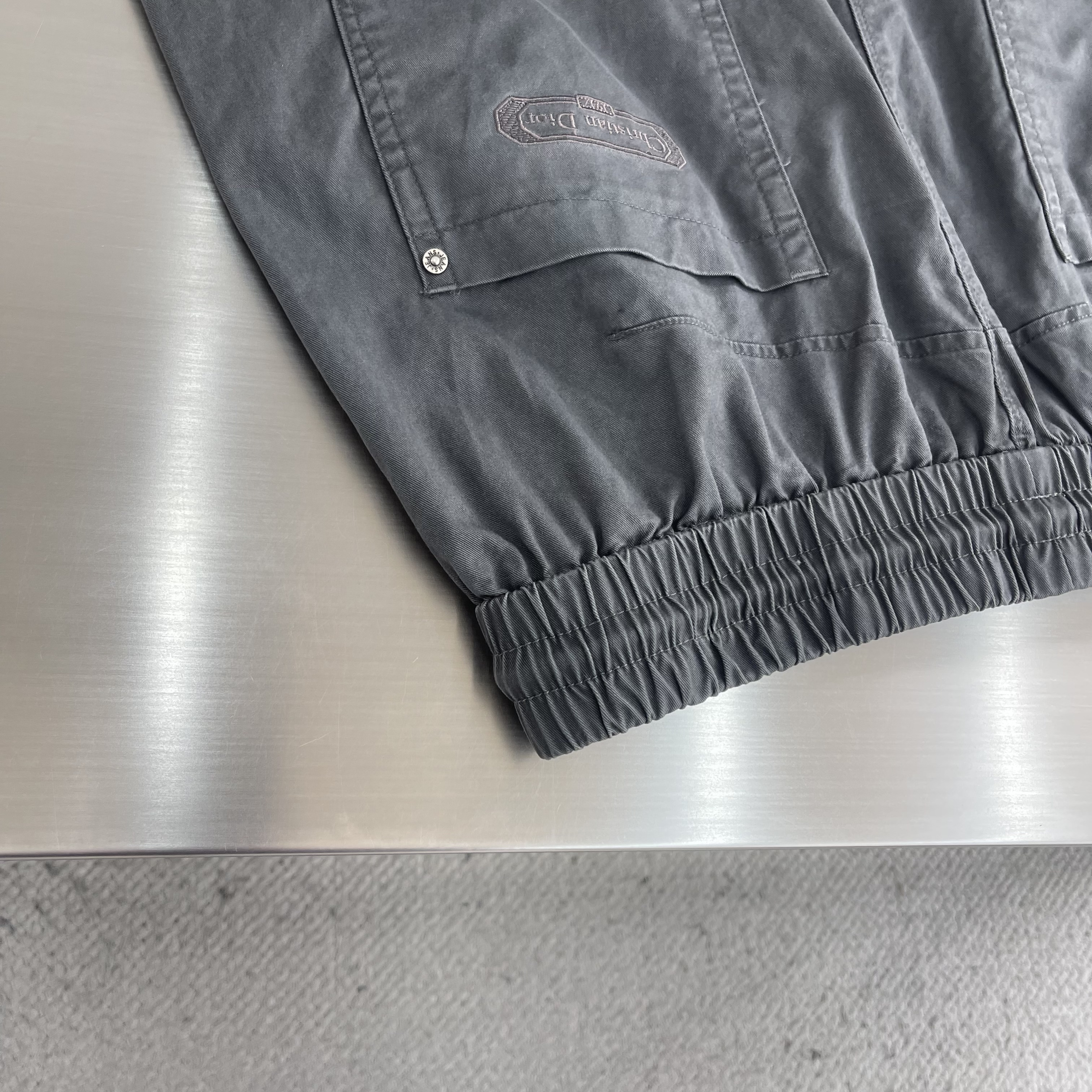 Брюки мужские в стиле Dior из хлопка серого цвета карго с эластичным поясом