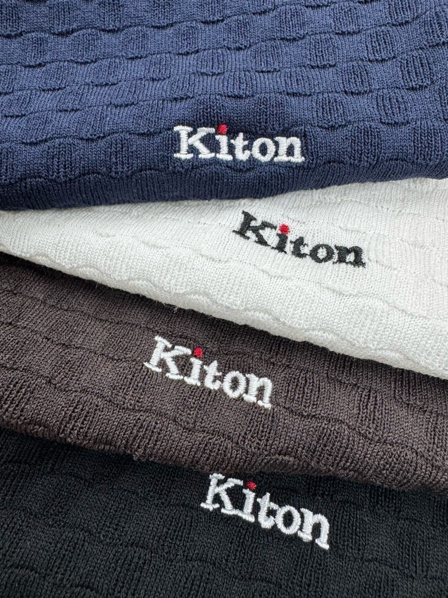 Поло мужское в стиле Kiton из хлопка с текстурной вязкой