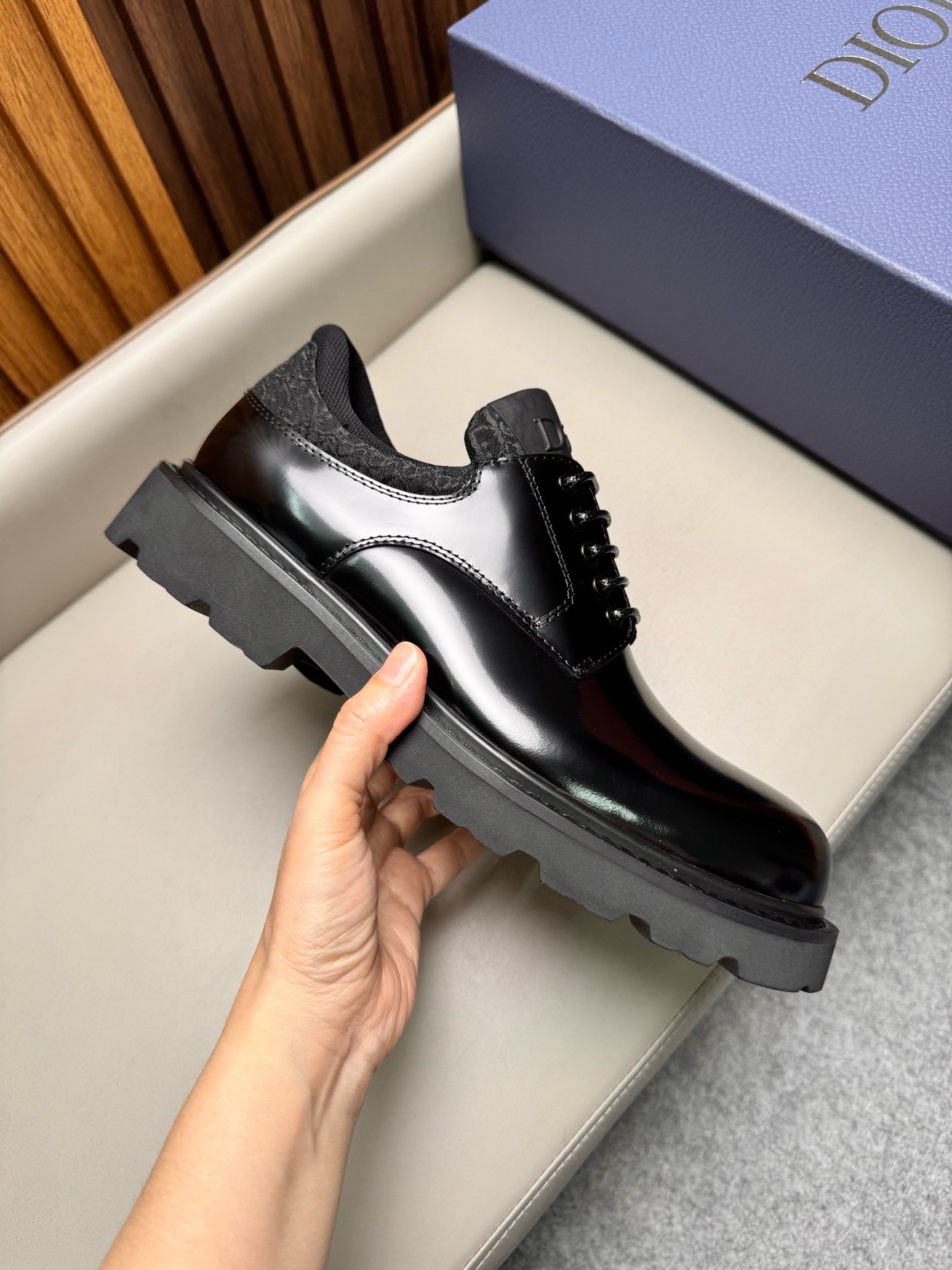 Дерби мужские в стиле Dior Homme чёрного цвета