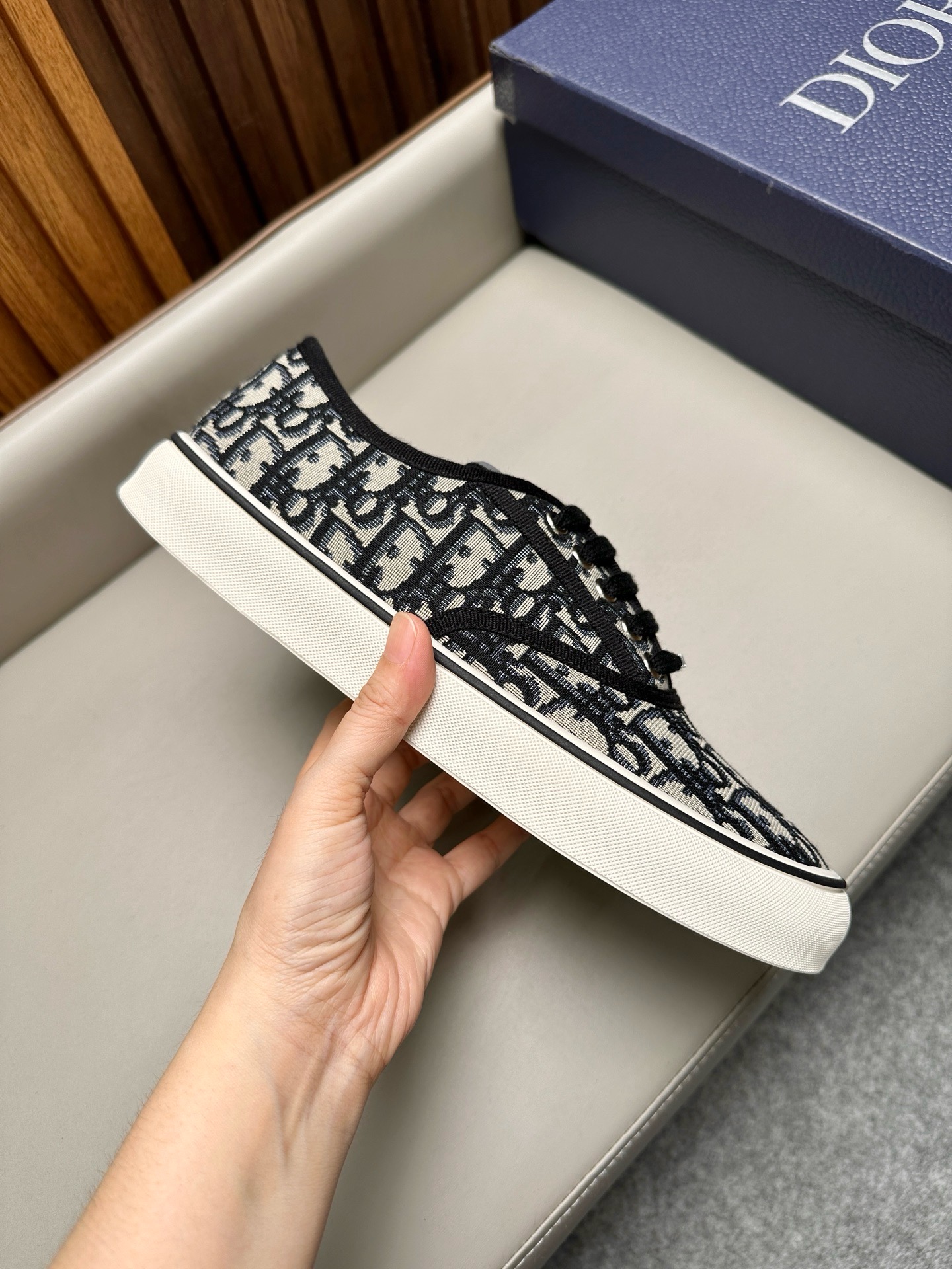 Кеды мужские Dior B23 League чёрно-белого цвета