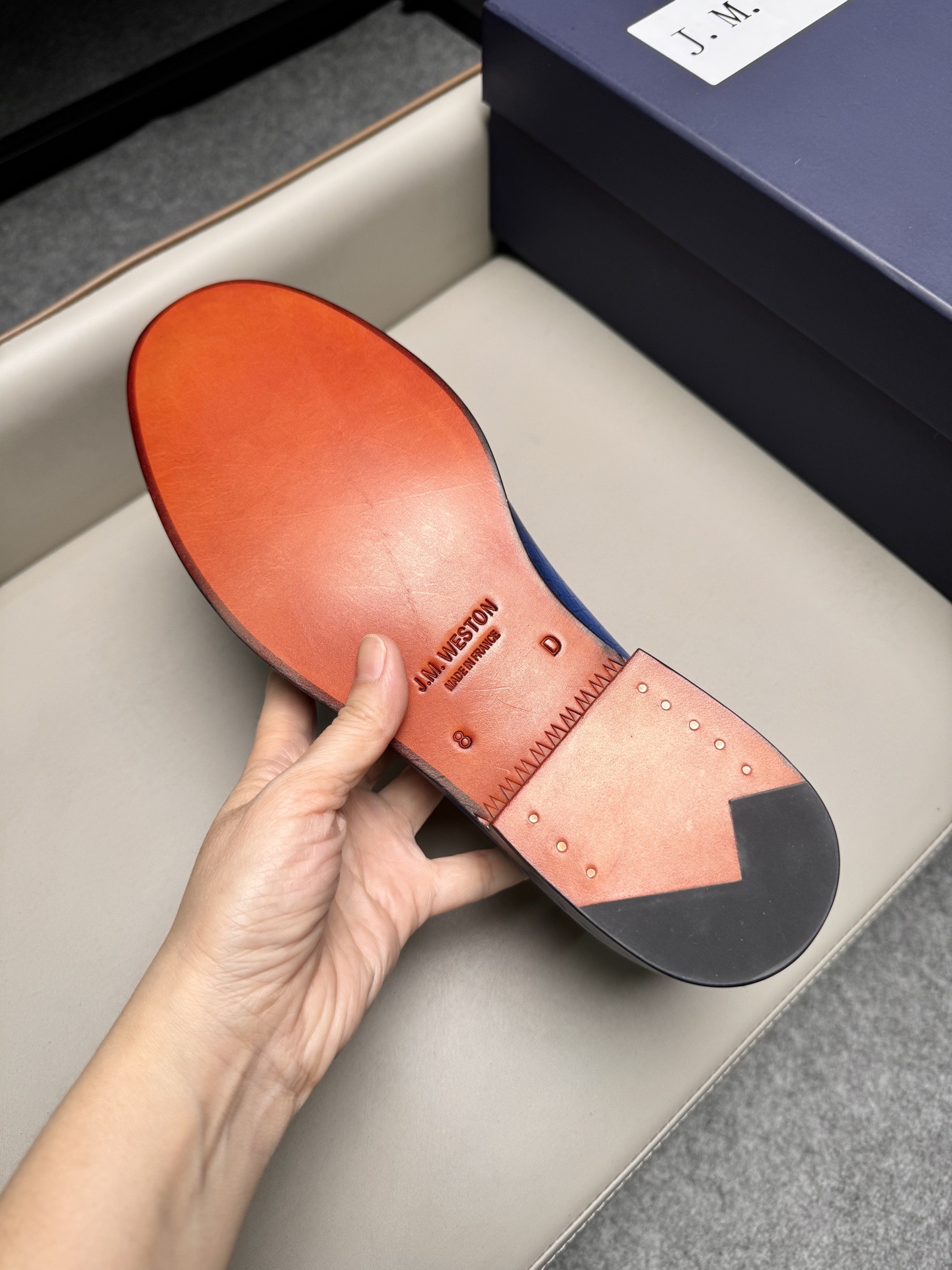 Лоферы мужские в стиле J.M. Weston синего цвета