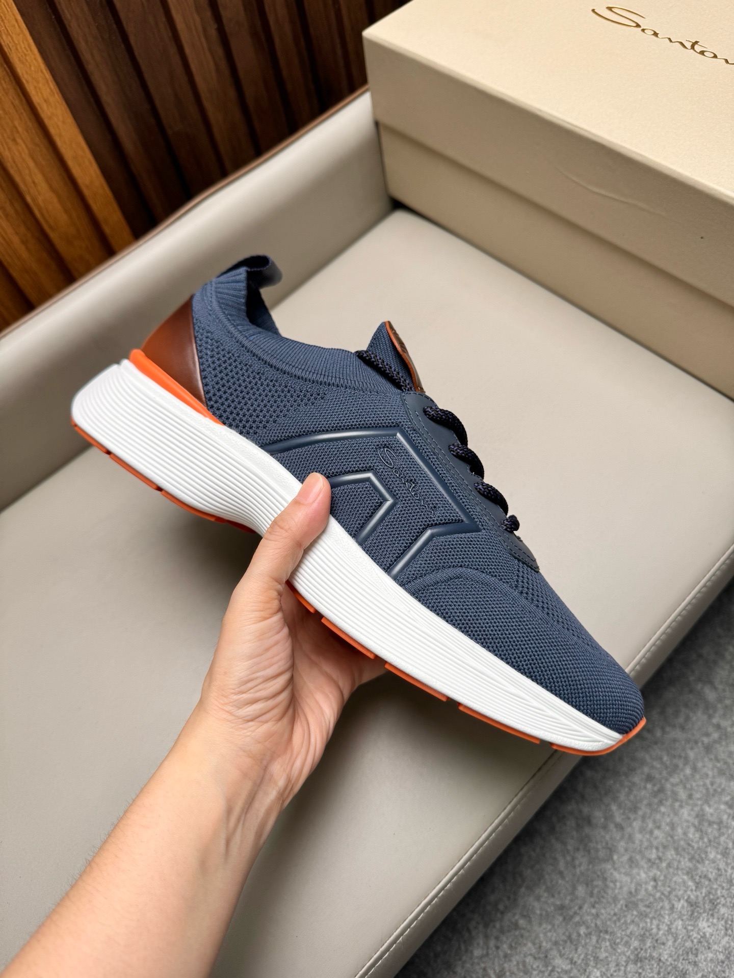 Кроссовки мужские Santoni синего цвета