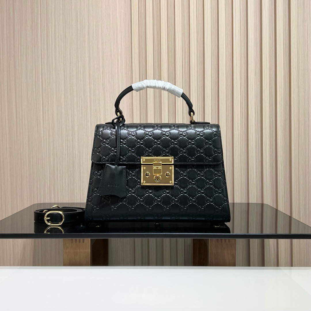 Сумка женская в стиле Gucci Padlock черного цвета