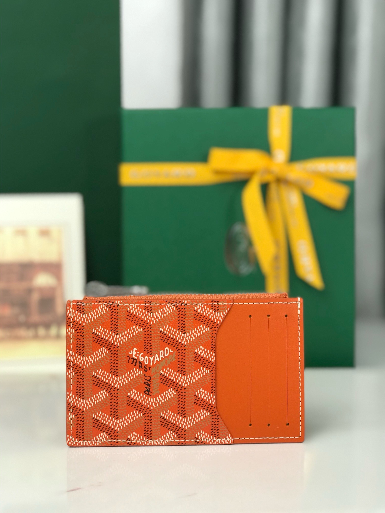Картхолдер Goyard Bourbon оранжевого цвета