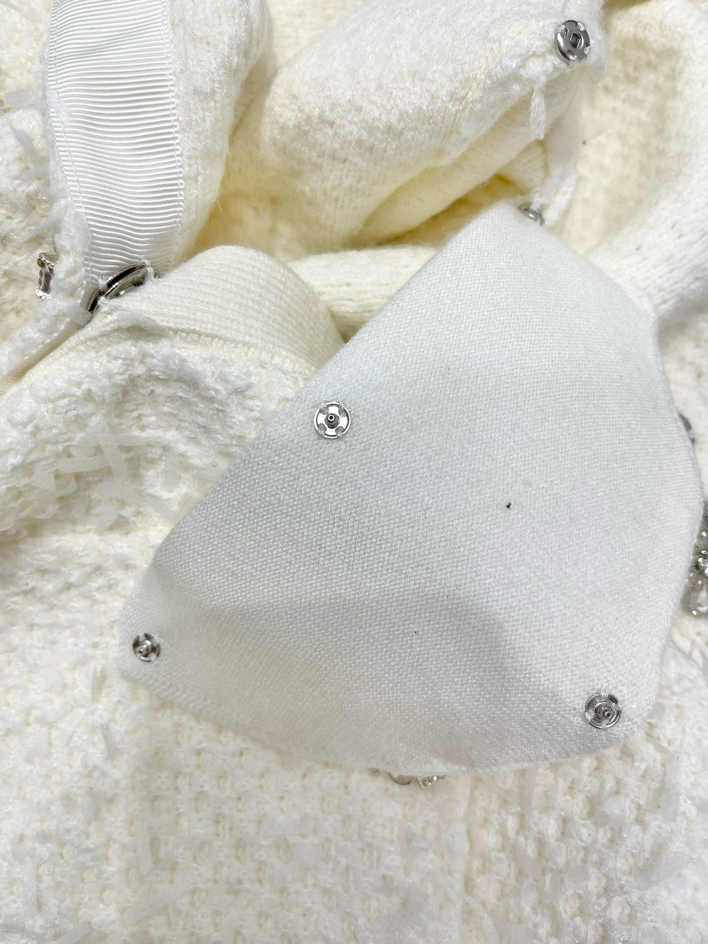 Жакет женский в стиле Self-Portrait с кристаллами, цвет айвори