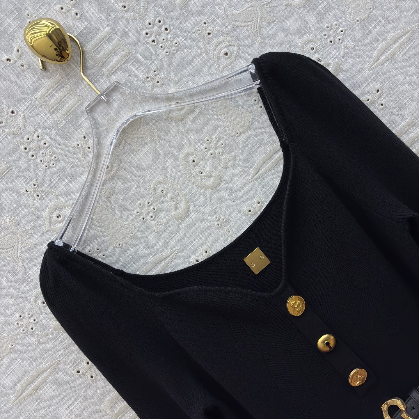 Платье женское Schiaparelli с квадратным вырезом чёрного цвета