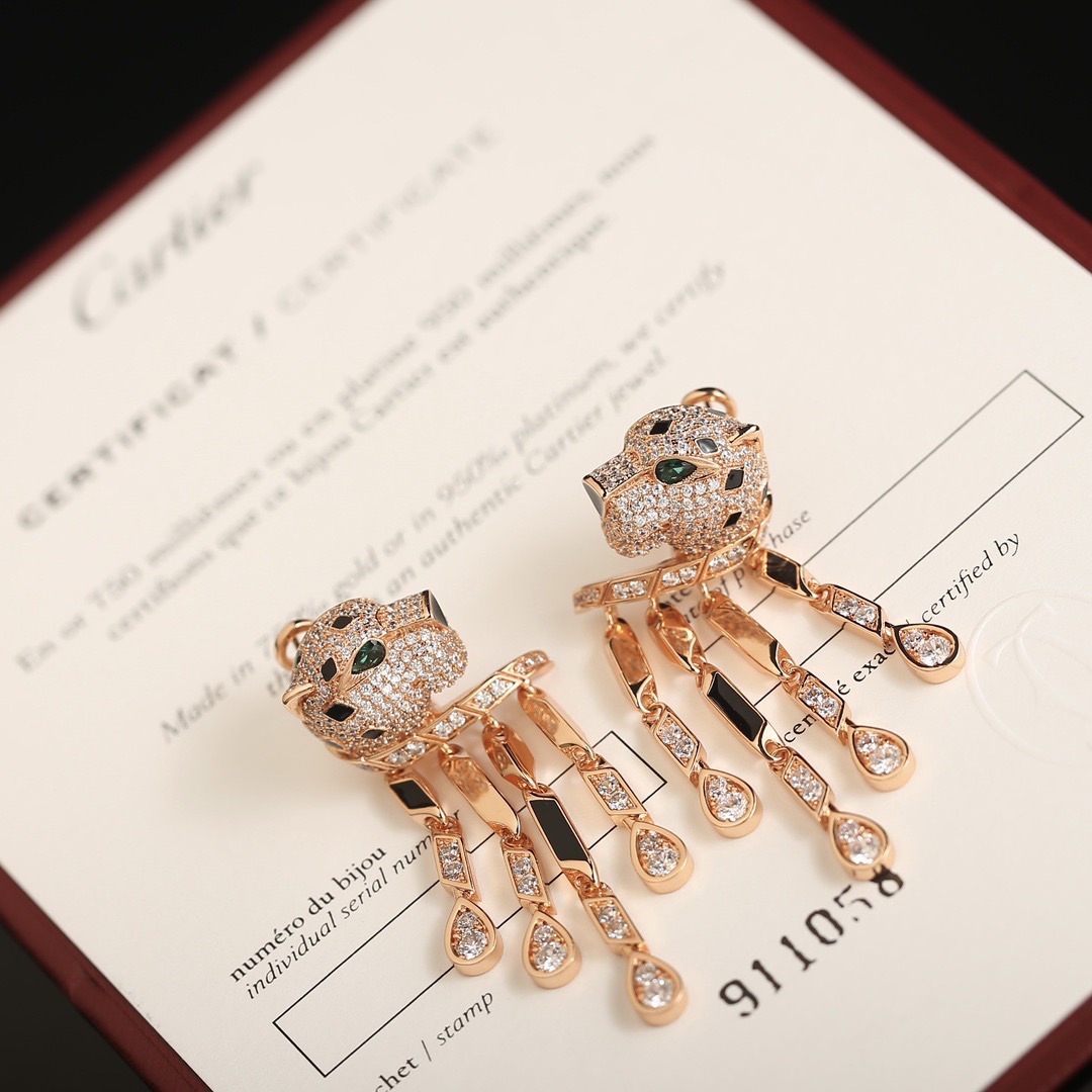 Серьги женские в стиле Cartier Panthère