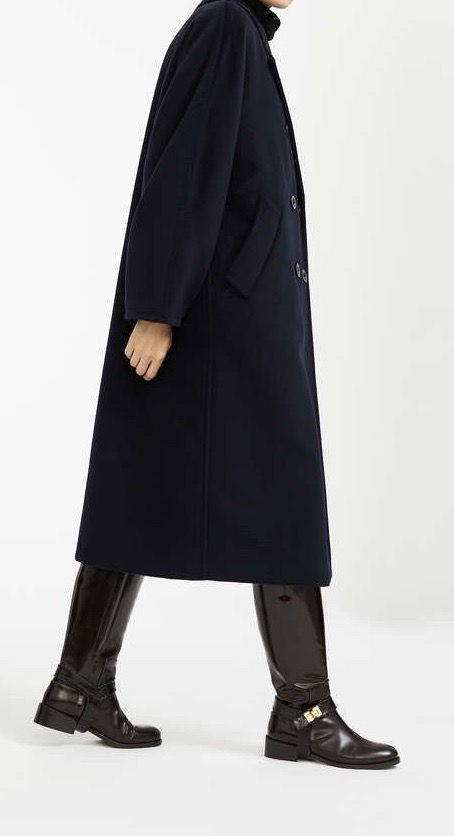 Пальто женское в стиле Max Mara Anne-Marie Beretta тёмно-синего цвета