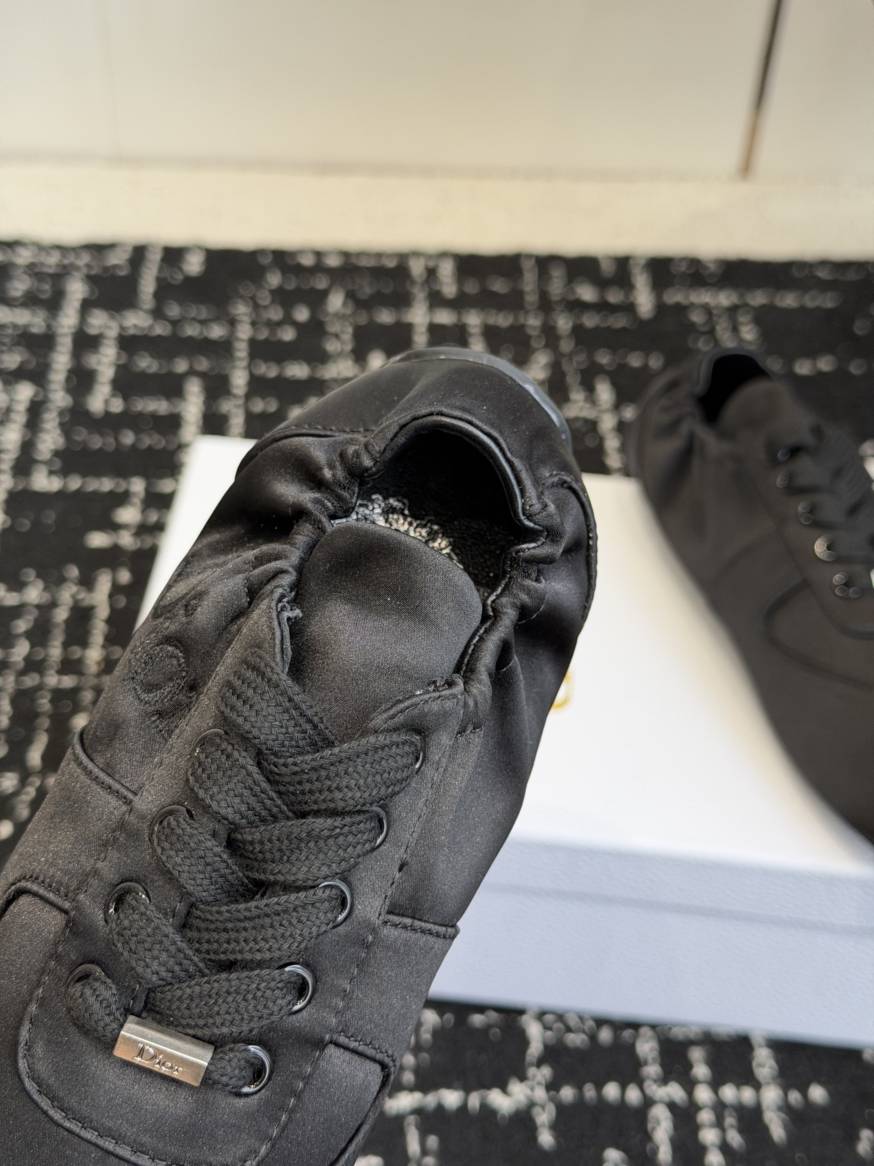 Кеды женские в стиле Dior D-Coeur чёрного цвета