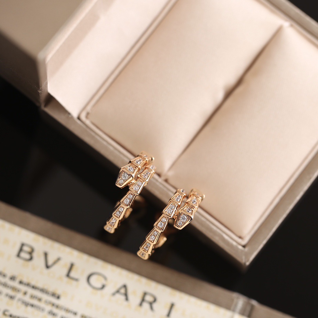 Серьги женские в стиле BVLGARI Serpenti